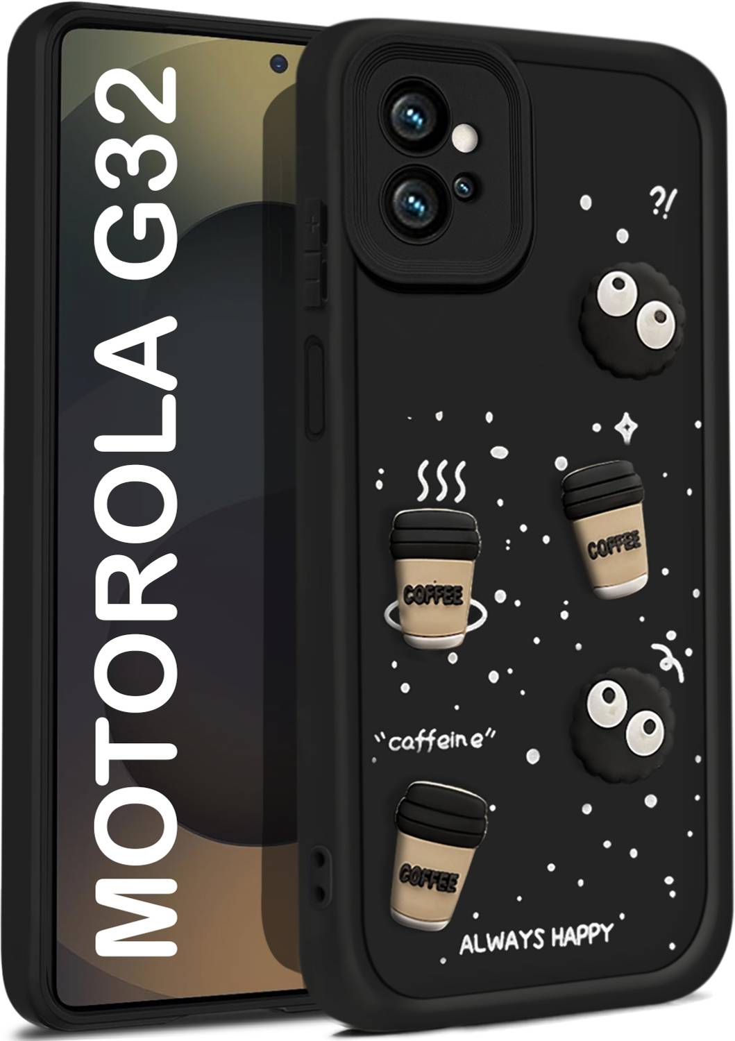 Vshop Back Cover for Motorola Moto G32 Cute Fun Cartoon 3D Ball