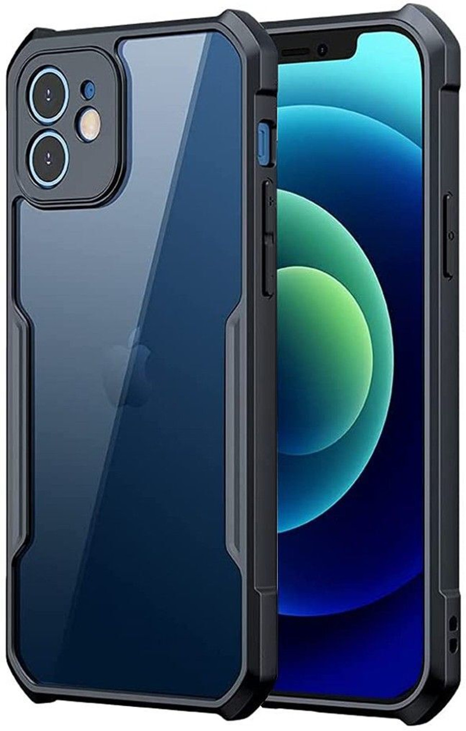 Image of CASEVIBE Back Cover for Apple iPhone 12 (Black, Shock Proof, Pack of: 1)