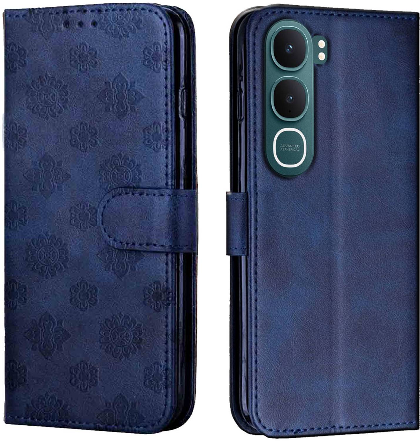Ascensify Back Cover for vivo Y31 5G Floral Pattern, Magnetic Closure, Shockproof Wallet Case