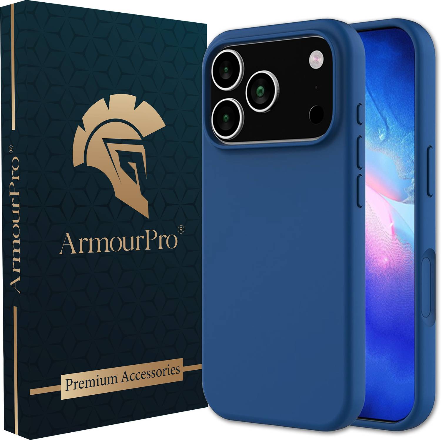 ArmourPro Back Cover for iPhone 17 Pro, Apple 17 Pro, Microfiber Lining, Silicon Case