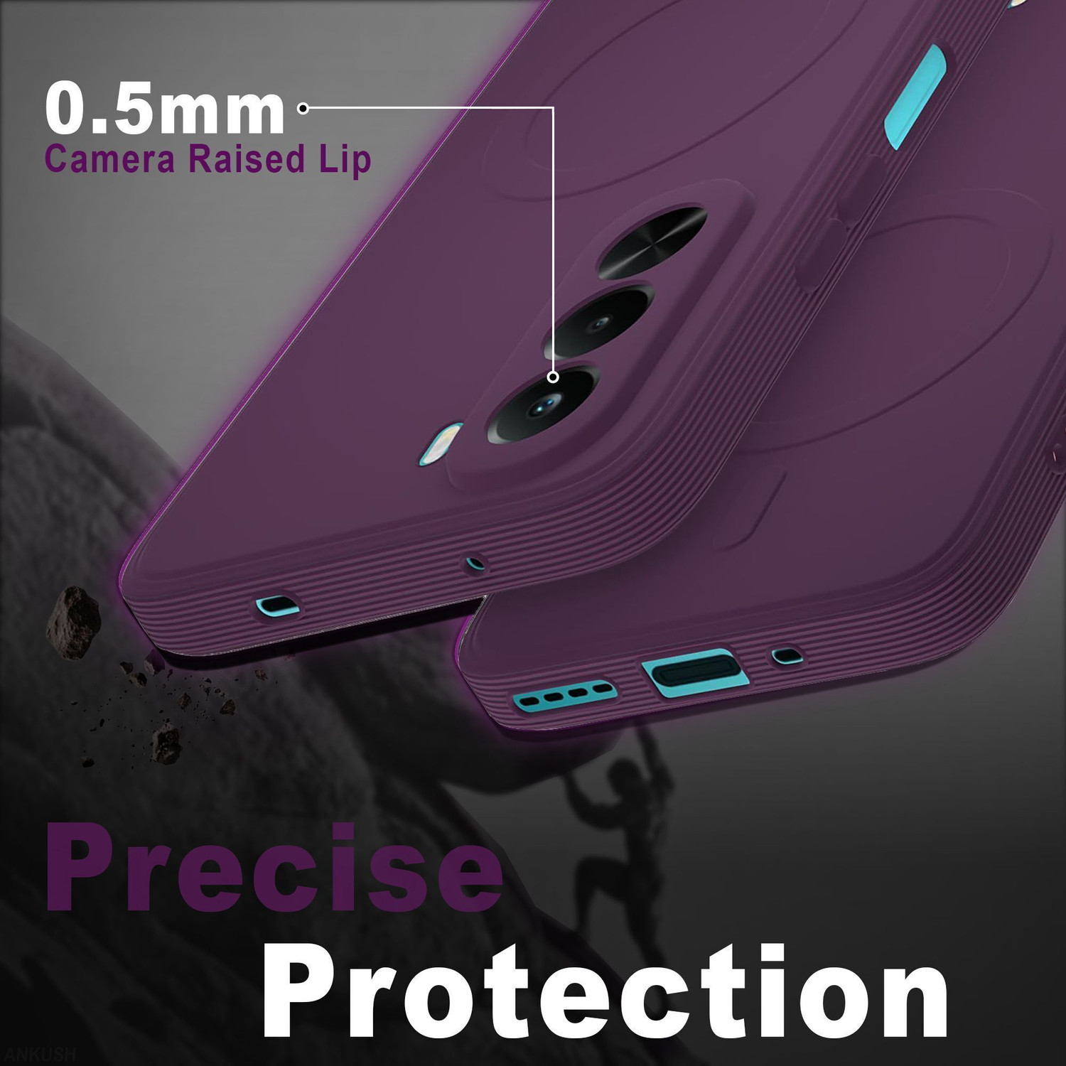Image of GLOBAL NOMAD Back Cover for RealMe P4x 5G (Purple, Flexible, Silicon, Pack of: 1)