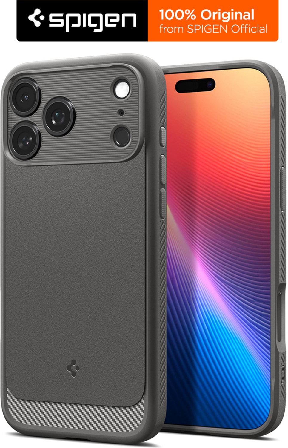 Image of Spigen Rugged Armor MagFit Back Cover for iPhone 17 Pro Max (Grey, Magsafe, Thermoplastic Polyurethane, Pack of: 1)