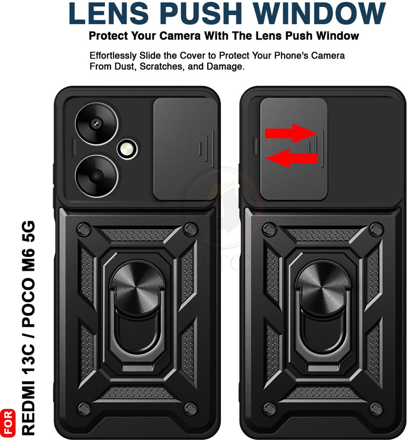 AERTOXX Back Cover for Redmi 13C 5G, Poco M6 5G - Image 3