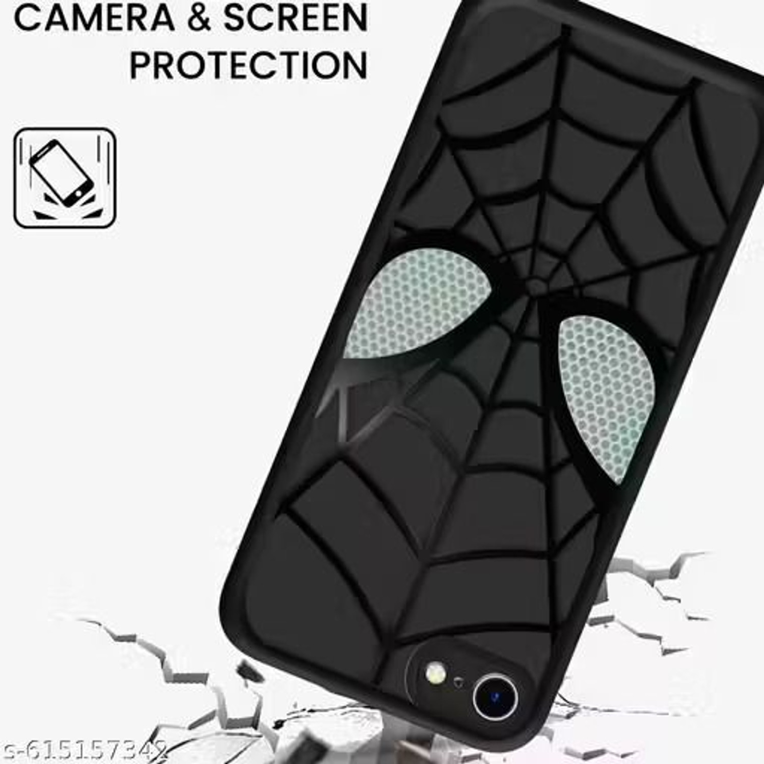 Image of MagicTrap Back Cover for Apple iPhone 7, iPhone 8, iPhone SE 2020 Spidey Face Mask Case Soft Silicone