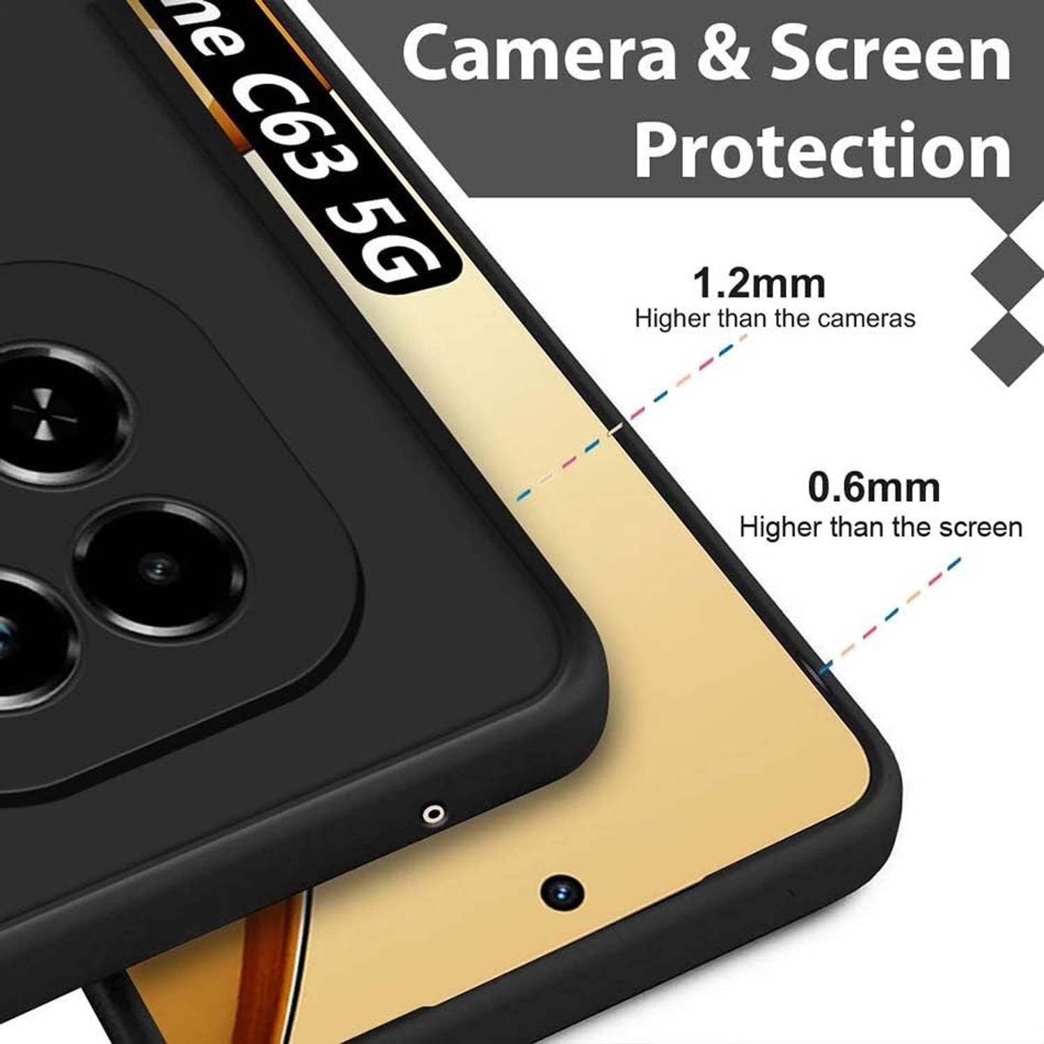 Casehub Back Cover for Realme Narzo 70 Turbo Black - Image 2