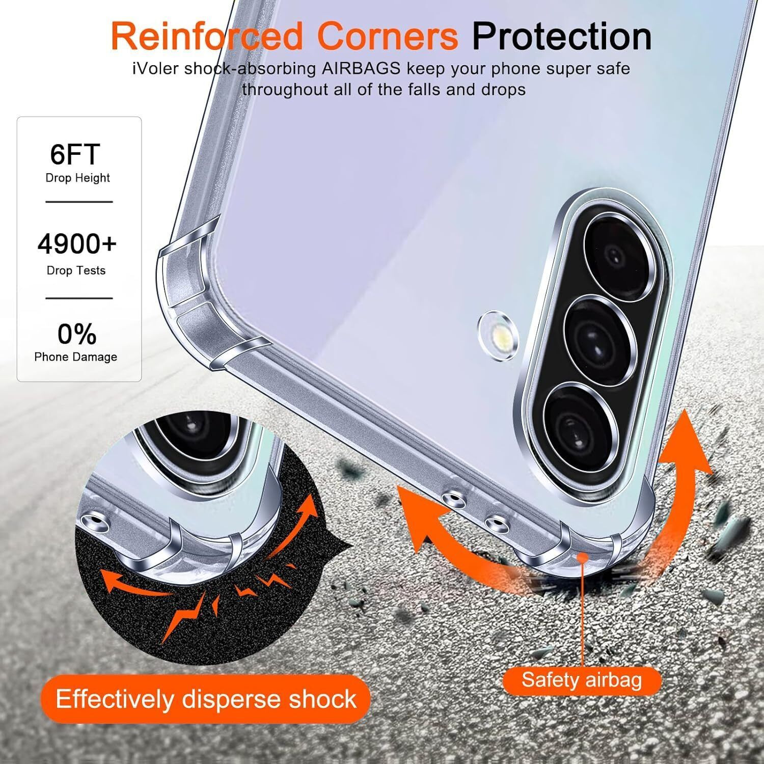Image of JASH Back Cover for Samsung Galaxy A36 5G Bumper Silicon Transparent Case