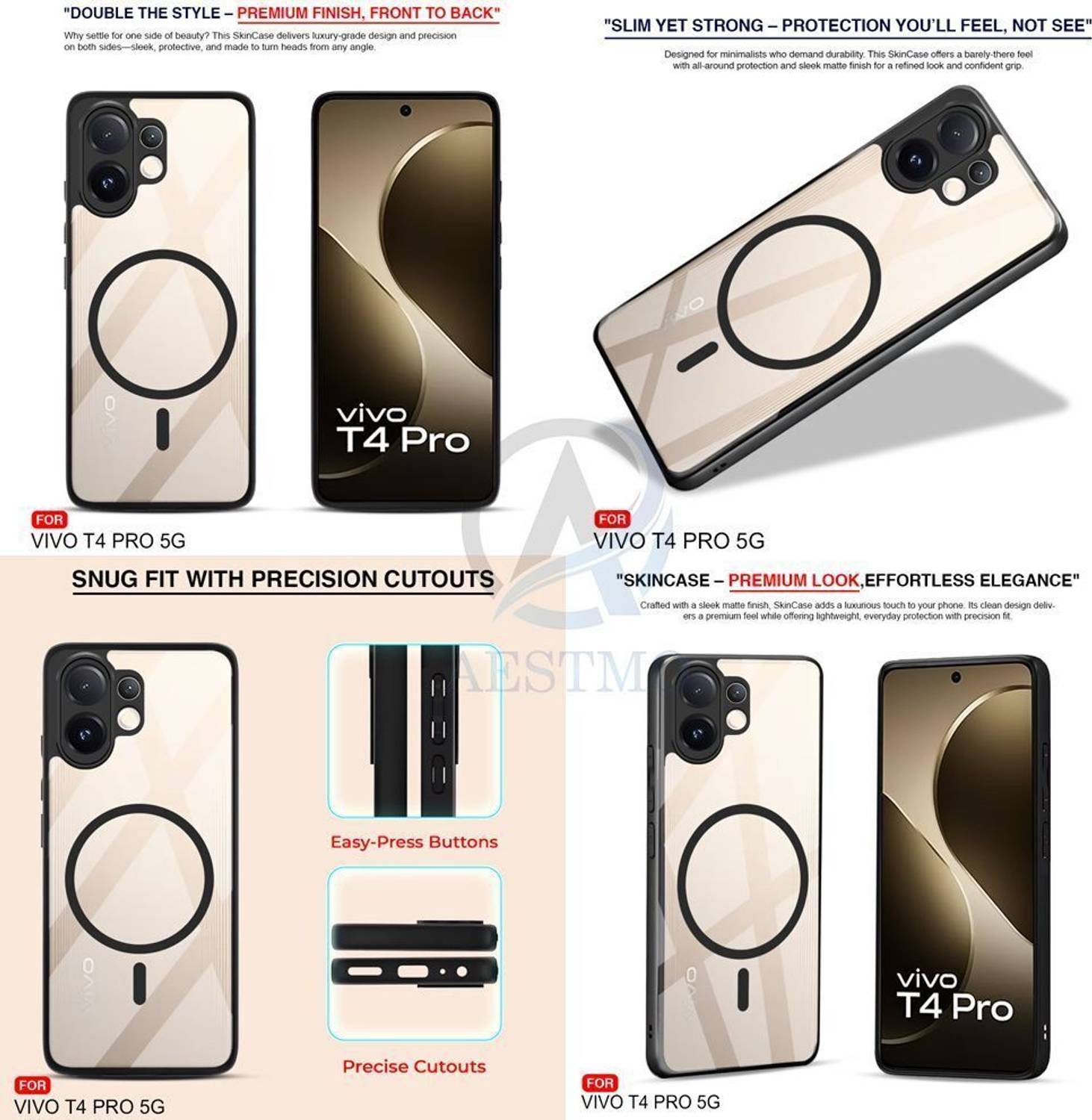 AESTMO Back Cover for Vivo T4 Pro 5G Black - Image 5