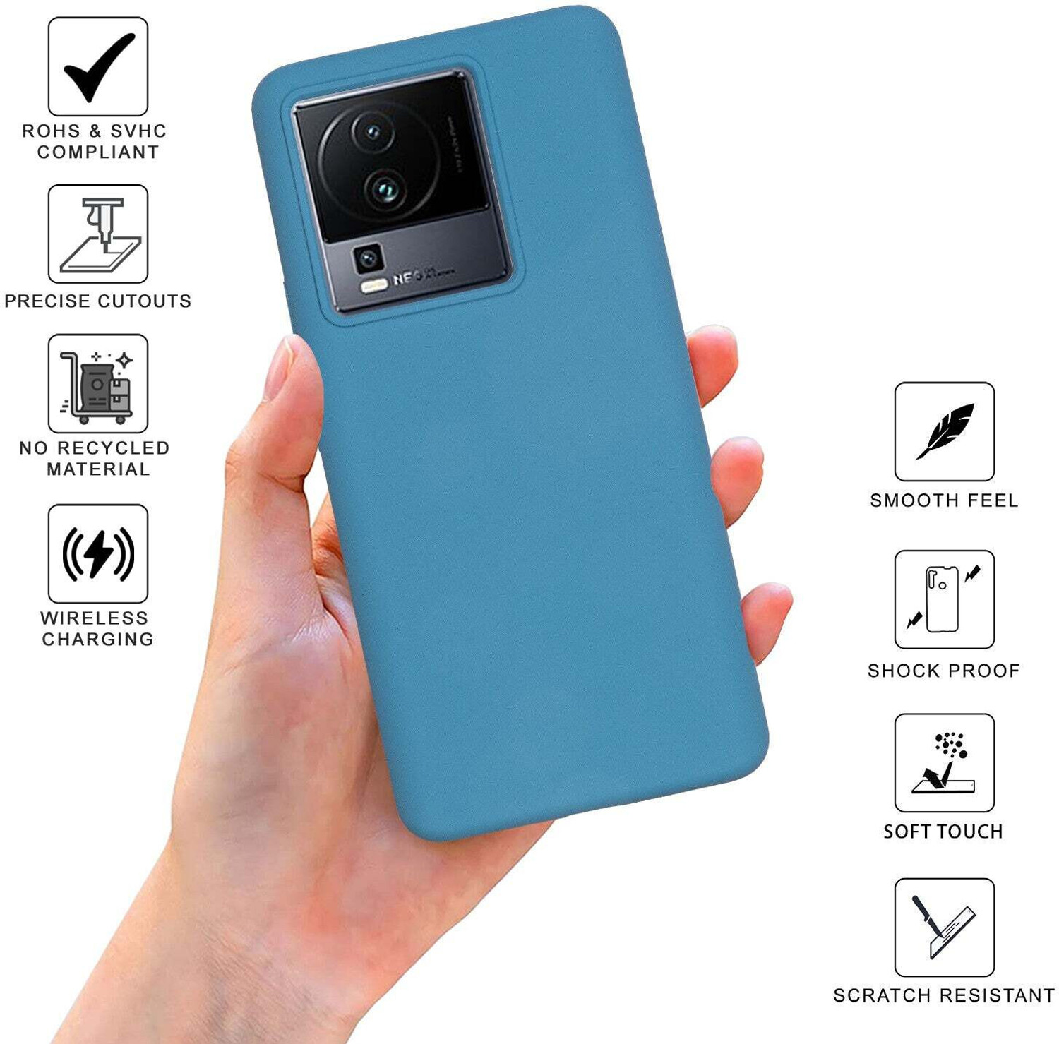 Image of Sprig Liquid Silicone Back Cover for IQOO neo 7 5g, NEO 7 5G, iQOO Neo 7 5g