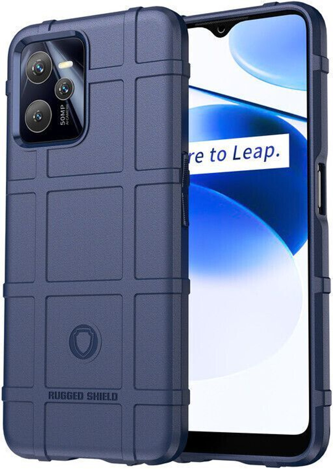 Image of Cover Alive Back Cover for Realme Narzo 50A Prime (Blue, Rugged Armor, Rubber, Silicon, Pack of: 1)