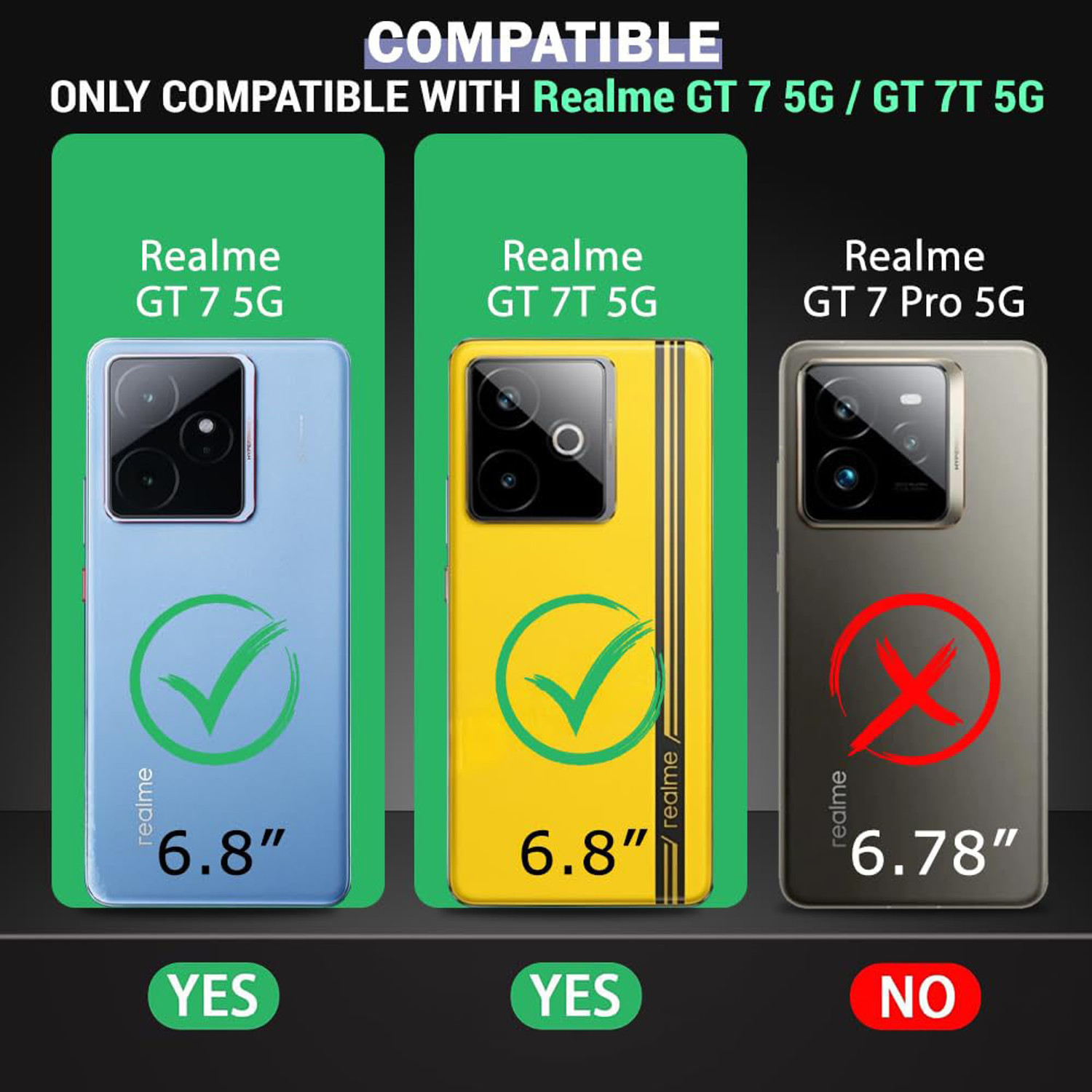 Image of Casotec Back Cover for Realme GT 7 5G, Realme GT 7T 5G