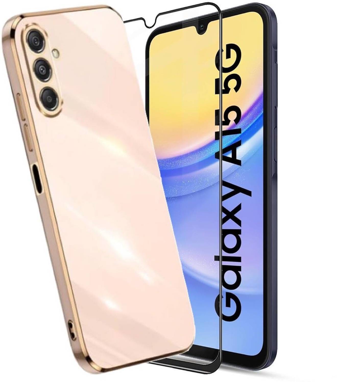 A3sprime Back Cover for Samsung Galaxy A15 5G with 1 Piece Edge to Edge Full Coverage Front Screen Guard
