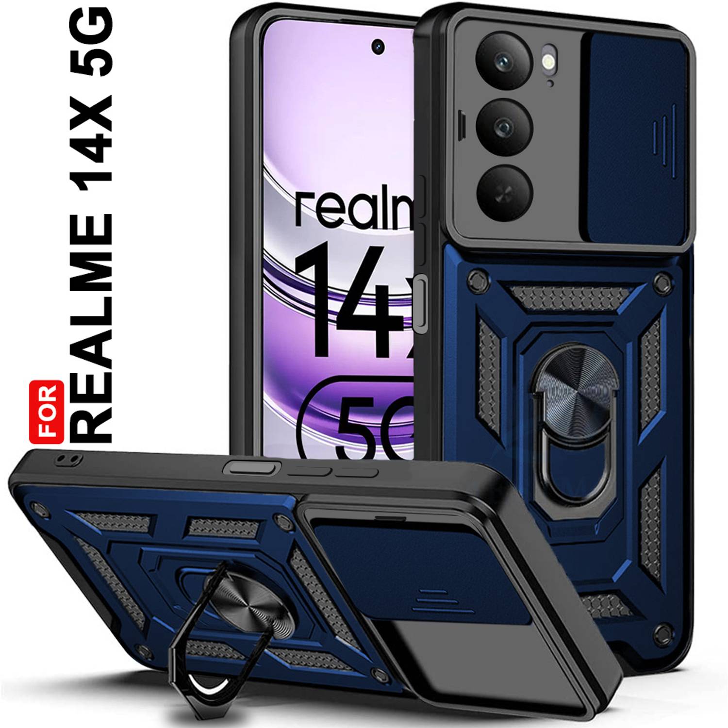 AESTMO Back Cover for Realme 14X 5G (Blue)