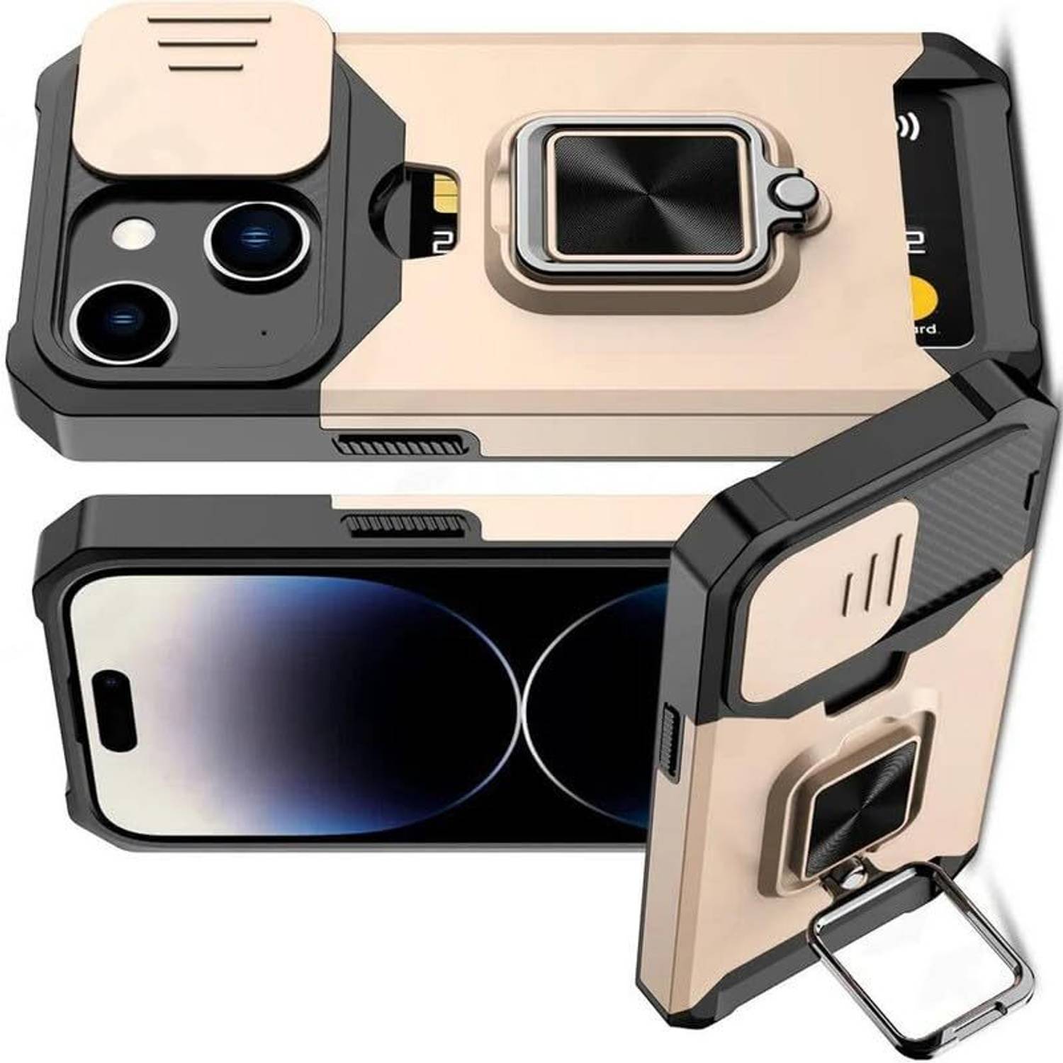 RakshaCase Back Cover for Apple iPhone 15 Gold - Image 2