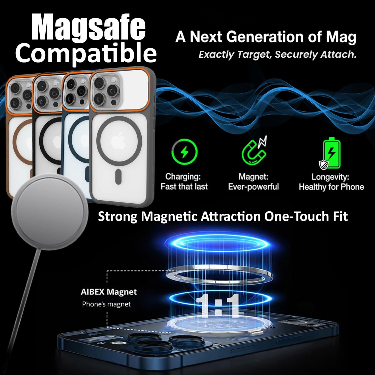 Image of AIBEX Back Cover for Apple iPhone 15 Pro Max | Slim Shockproof Back Cover with Camera Lens Protection