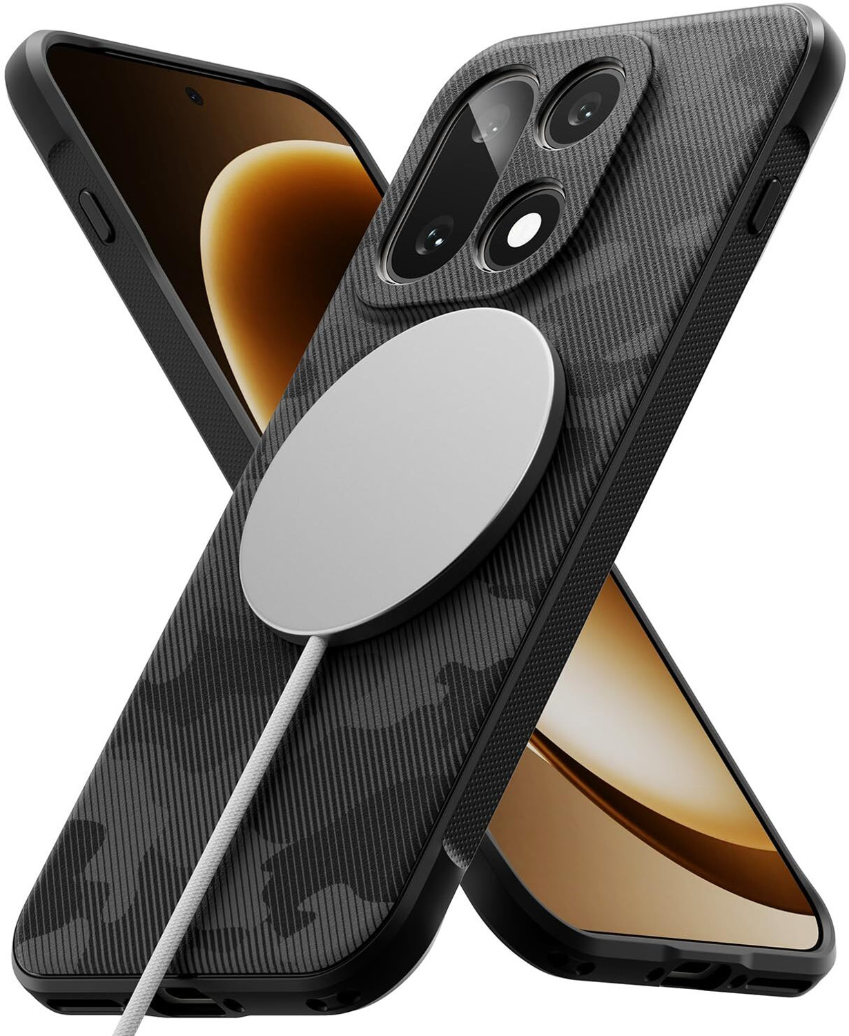 Image of Ringke Back Cover for OnePlus 15 (Black, Magnetic Case, Polycarbonate, Thermoplastic Polyurethane, Pack of: 1)