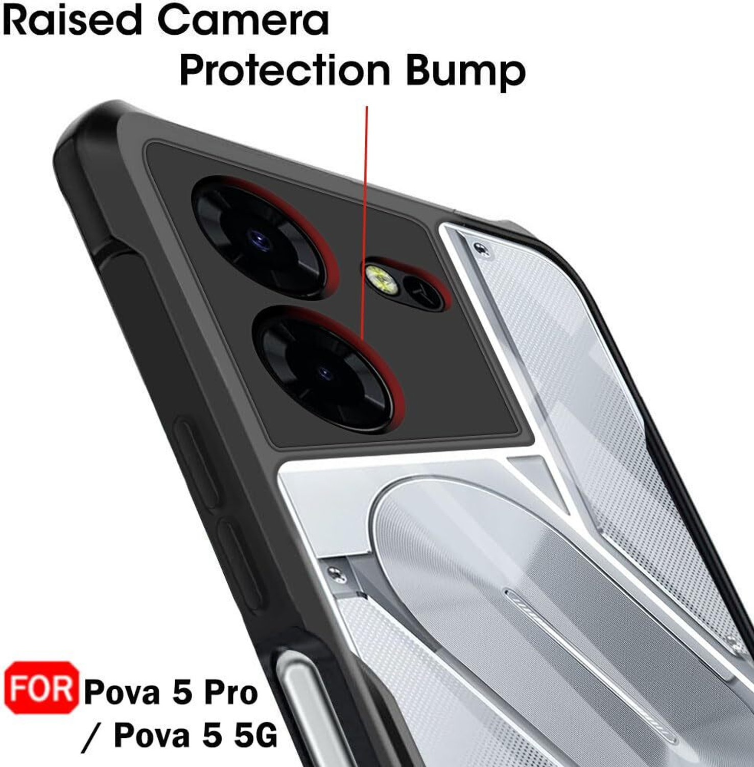 Image of MOBIDEER Back Cover for Transparent Hybrid Hard PC Back TPU Bumper