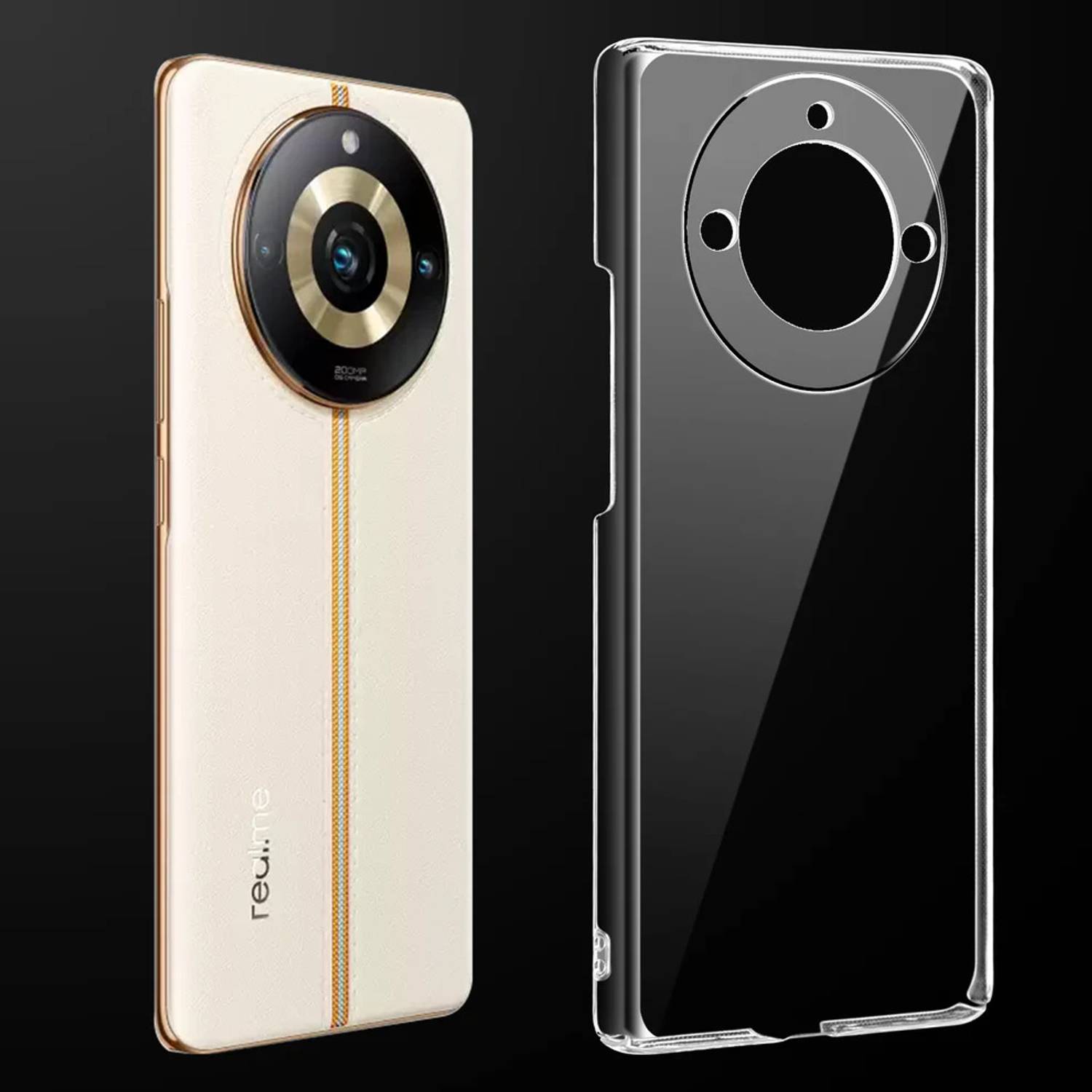 YUXING Custodia Trasparente Per Realme 11 Pro Plus / 11 Pro 5G – Sottile TPU Con Protezione Lente Fotocamera, Antiurto, Verde