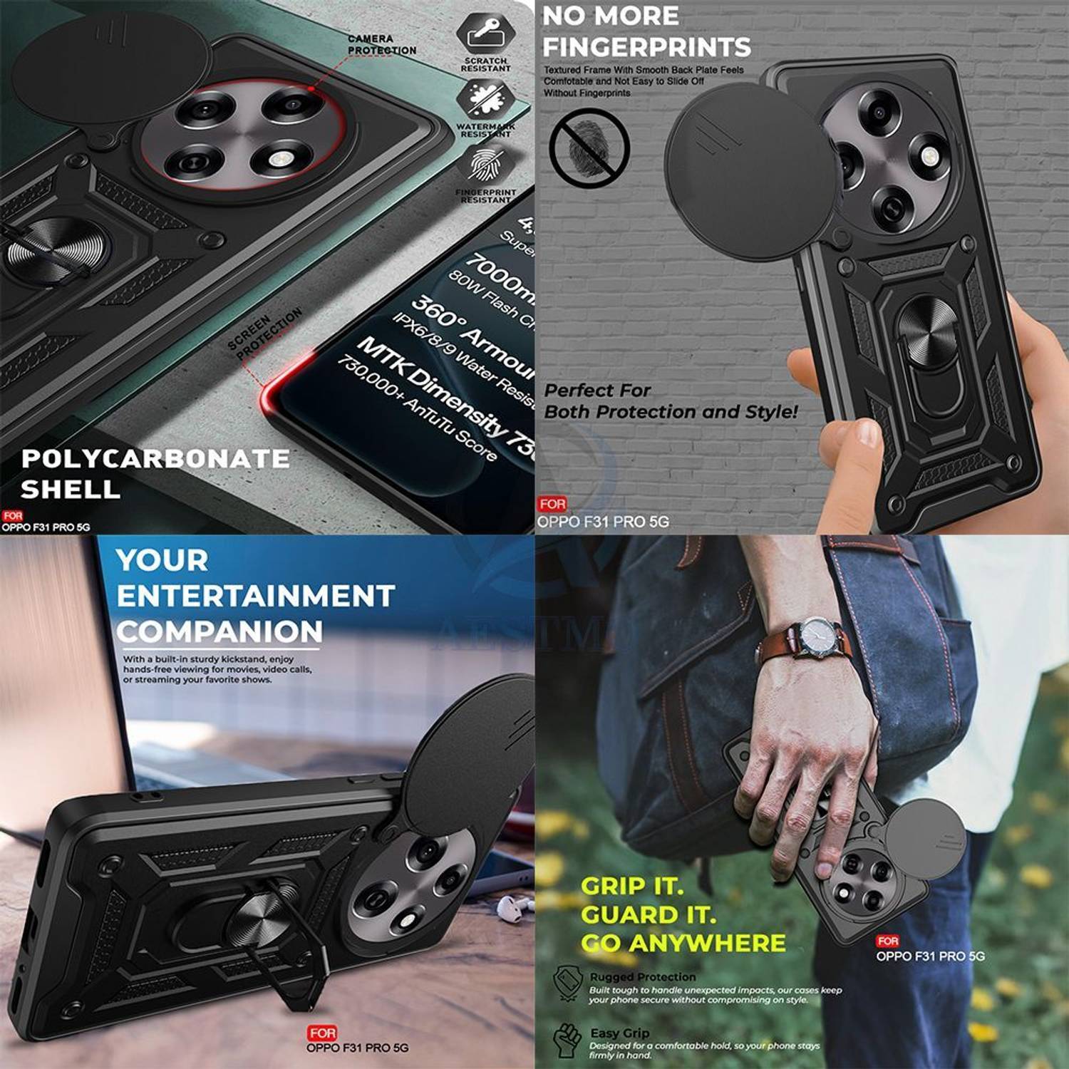 AESTMO Back Cover for Oppo F31 Pro 5G Black - Image 5