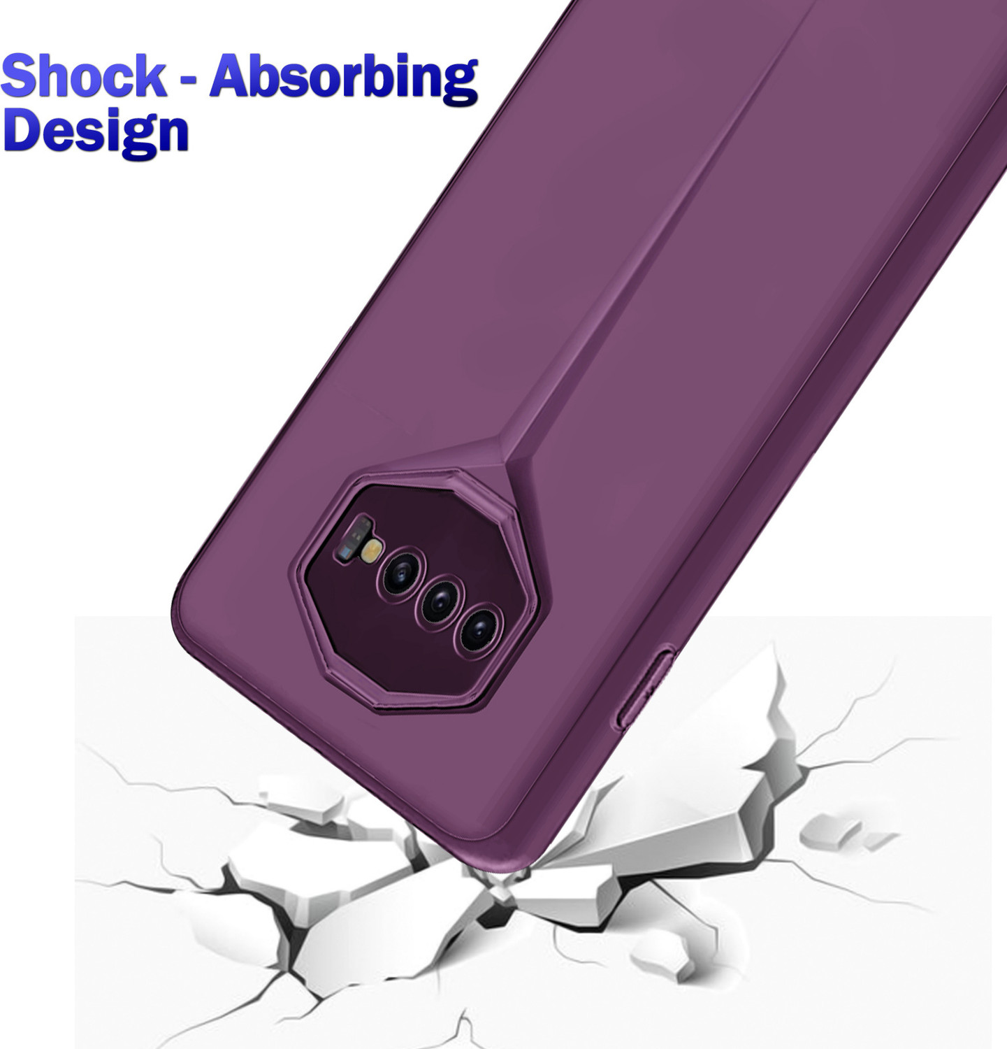 Image of Plus Back Cover for Samsung Galaxy S10 (Purple, Flexible, Rubber, Pack of: 1)