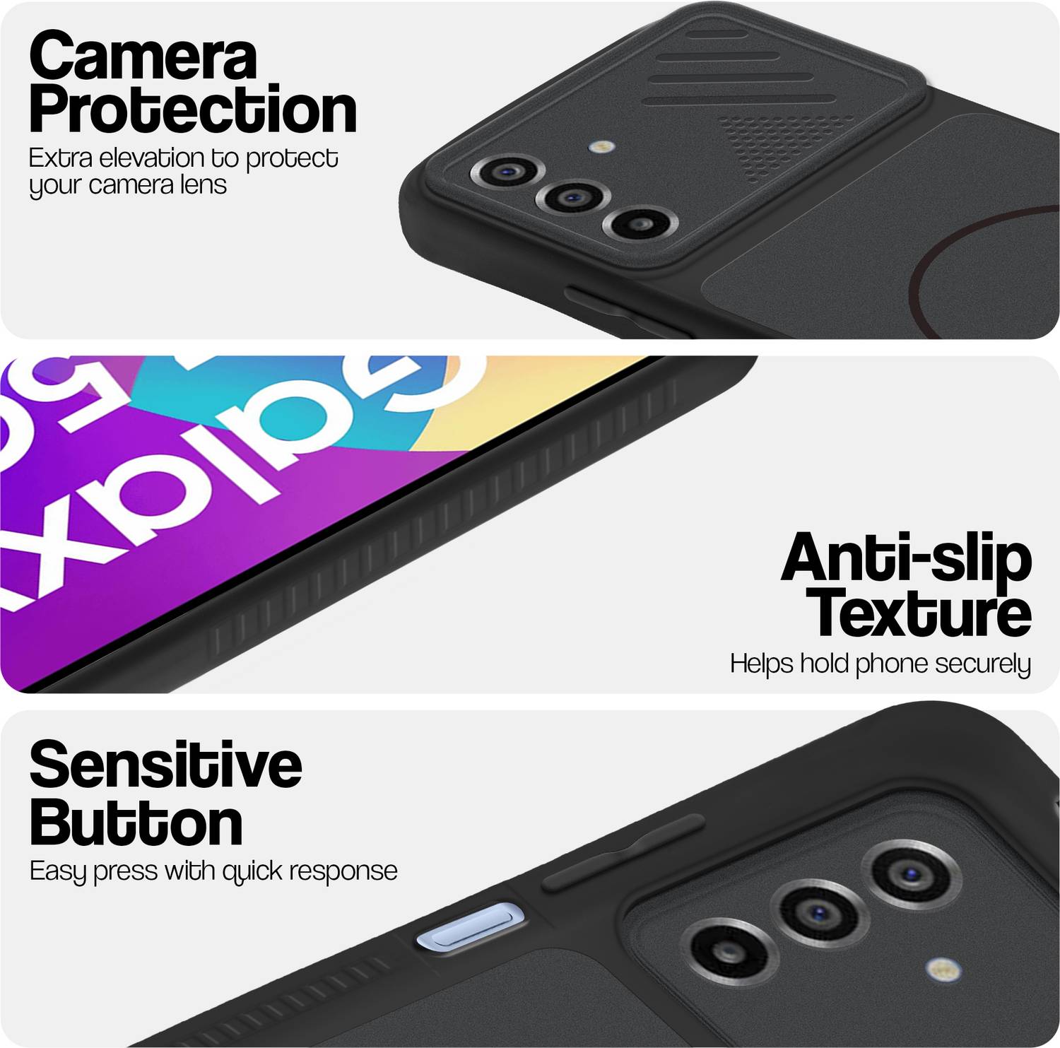 Mr. Case Back Cover for Samsung F17 5G Black - Image 3