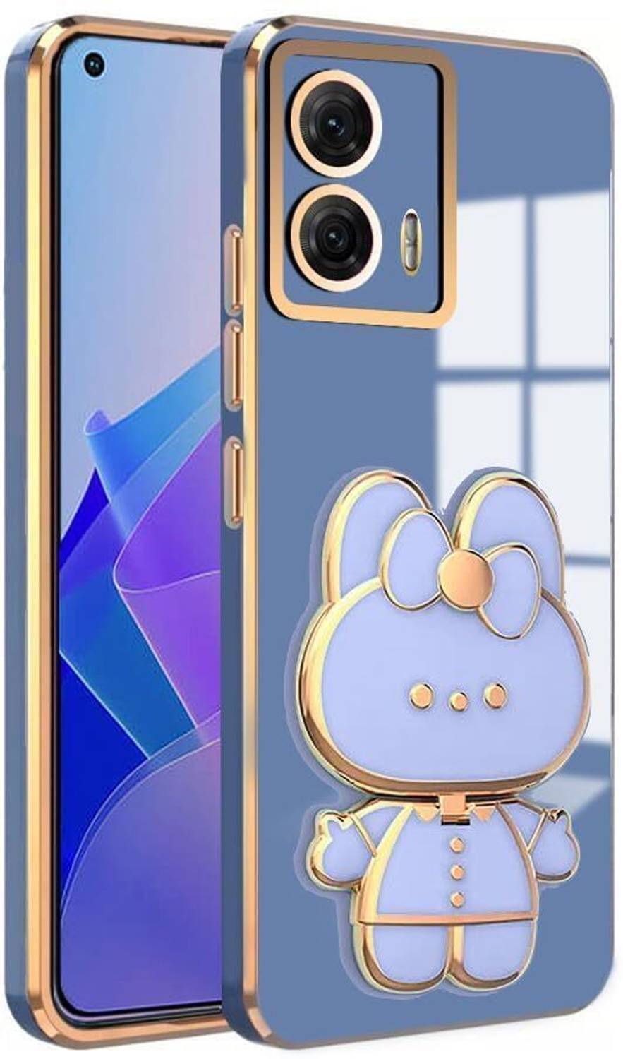 A3sprime Back Cover for Motorola Edge 50 Fusion 5G with Cute 3D Cartoon Shaped Mirror Folding Mobile Stand Holder