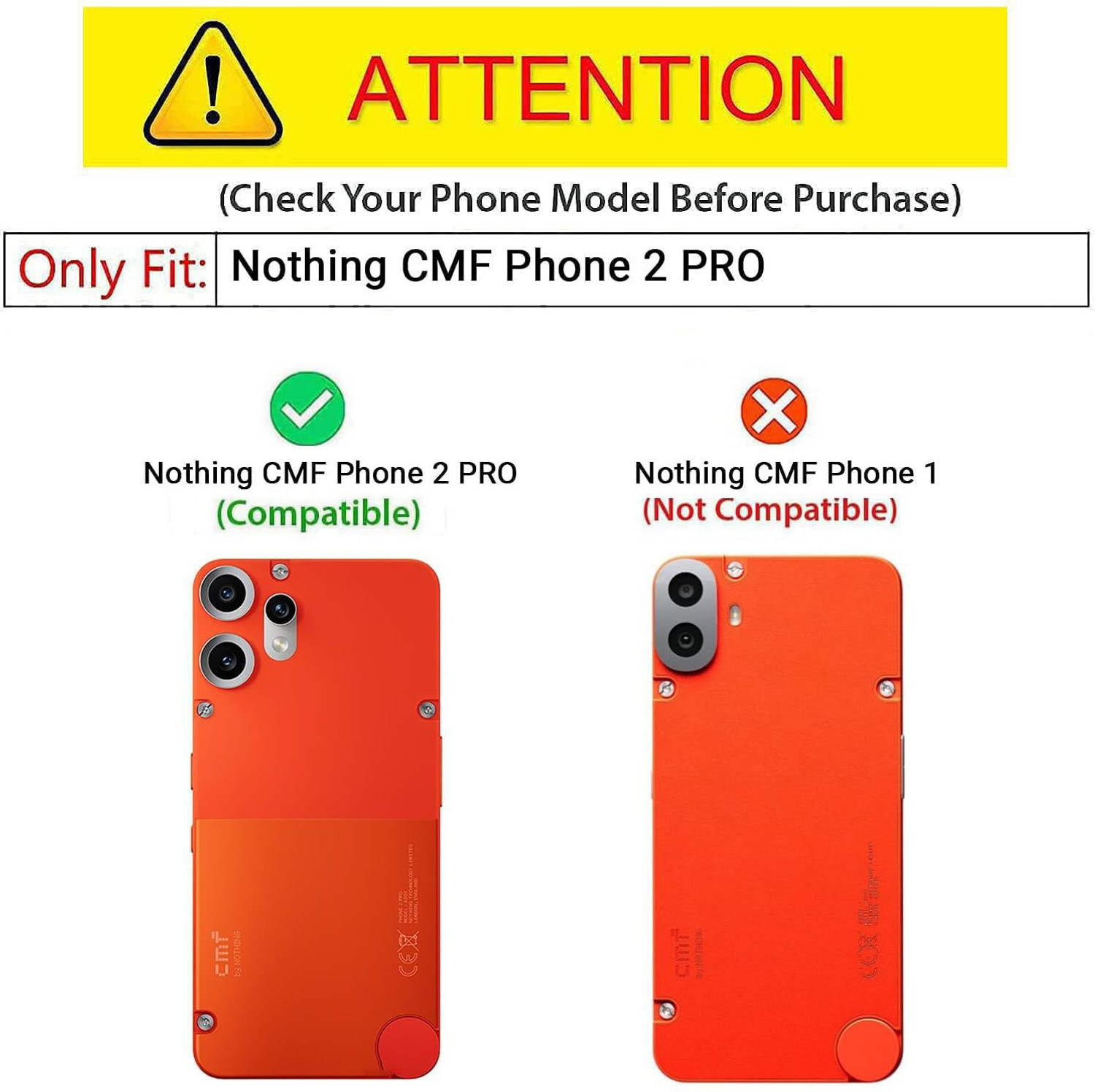 Image of Hoccroxx Back Cover for CMF Phone 2 Pro, Faux Leather, Slim Shockproof Camera Protection Bumper Case