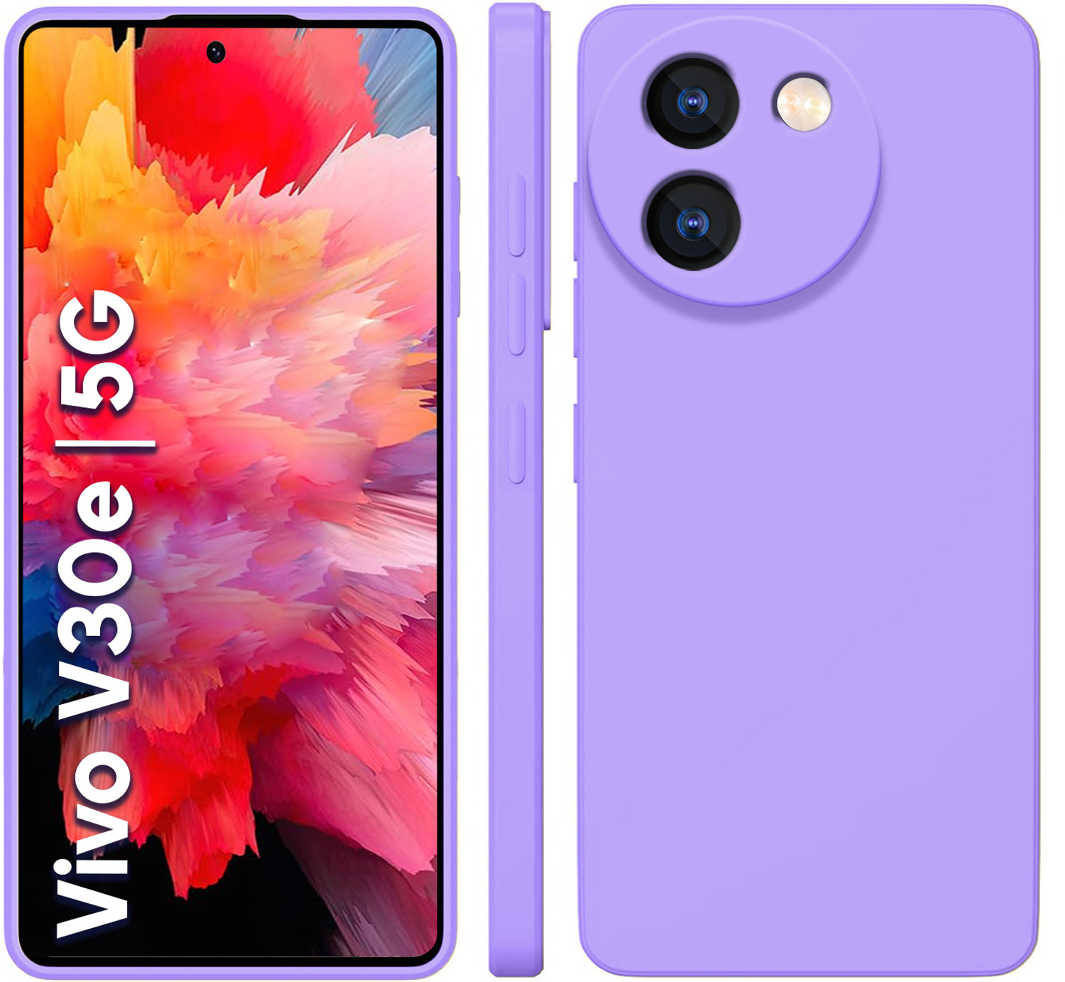 Image of TRUEUPGRADE Back Cover for Liquid Silicon Back Cover Case for Vivo V30e 5G