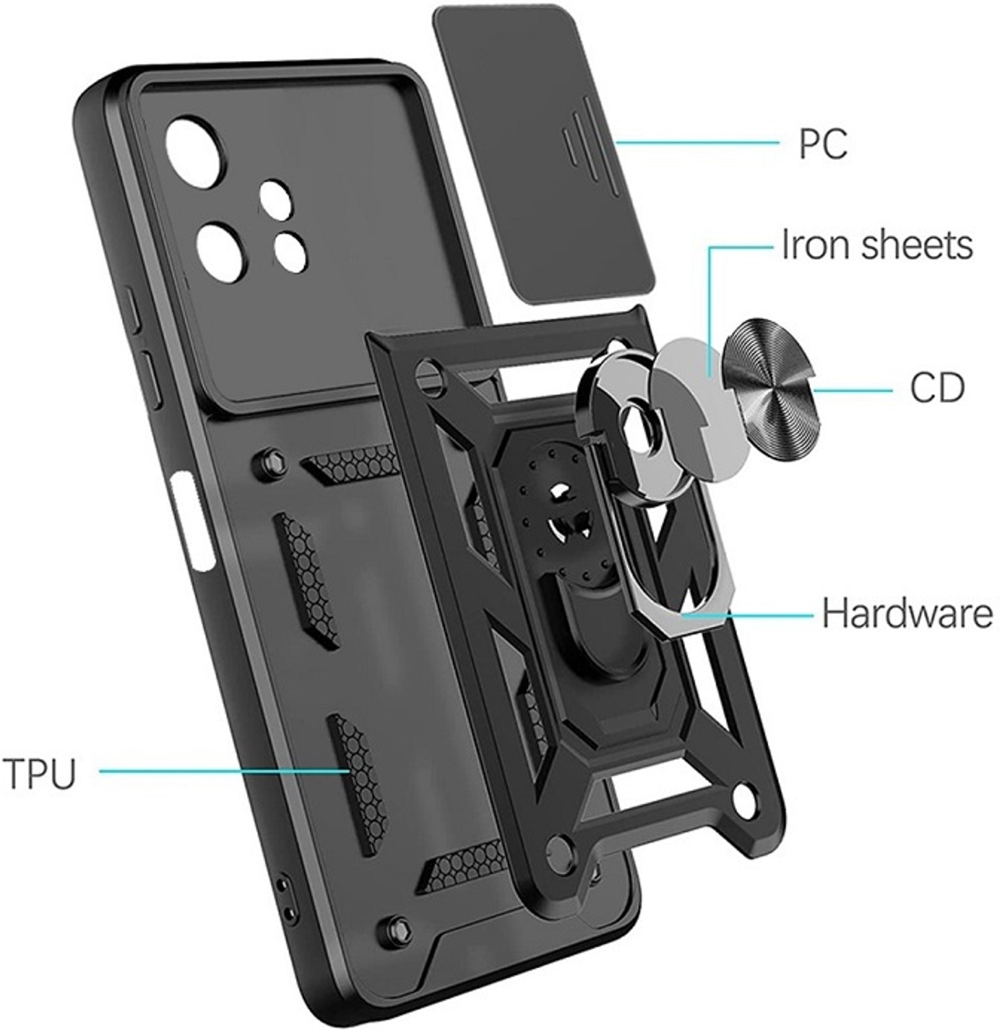Image of RUNICHA Back Cover for Vivo T1 5G, Vivo Y75, Vivo IQ00Z6, Vivo Y55
