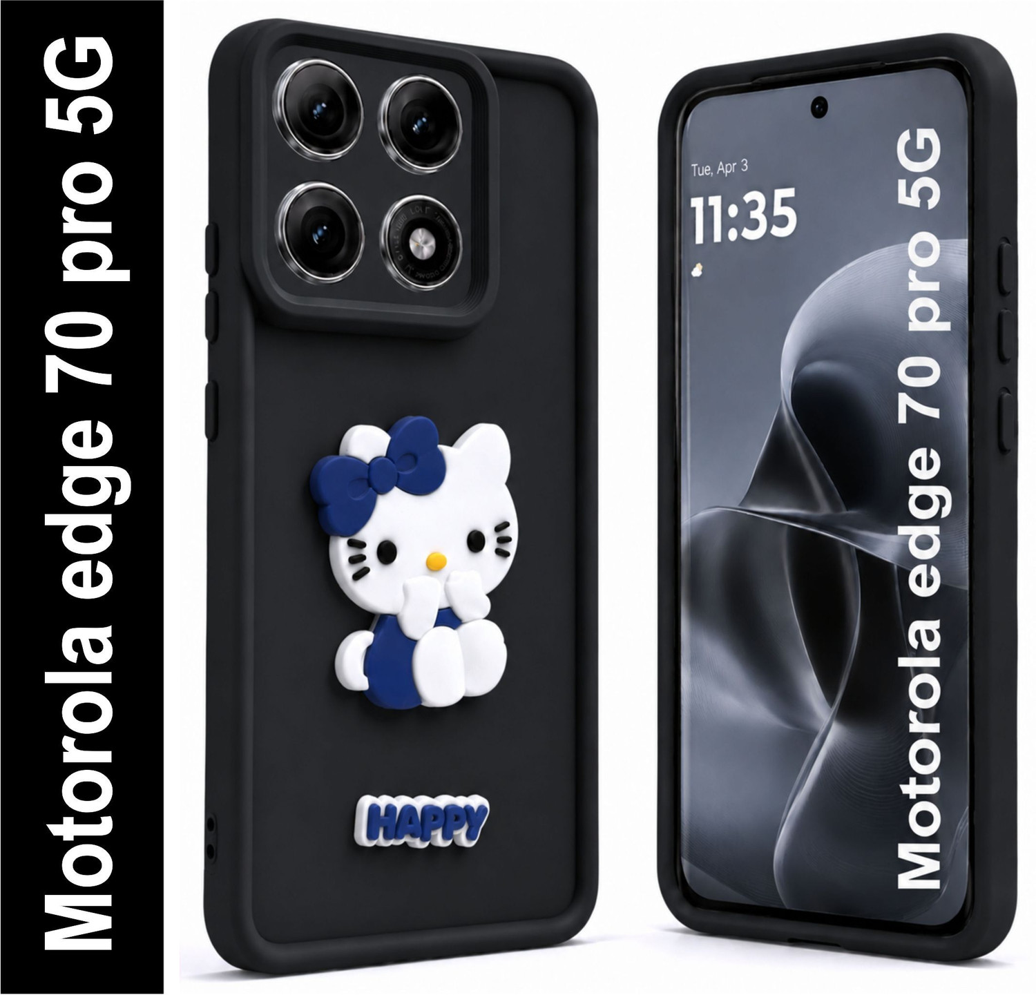 Image of SBMS Back Cover for Motorola Moto edge 70 pro 5G (Black, Shock Proof, Silicon, Pack of: 1)