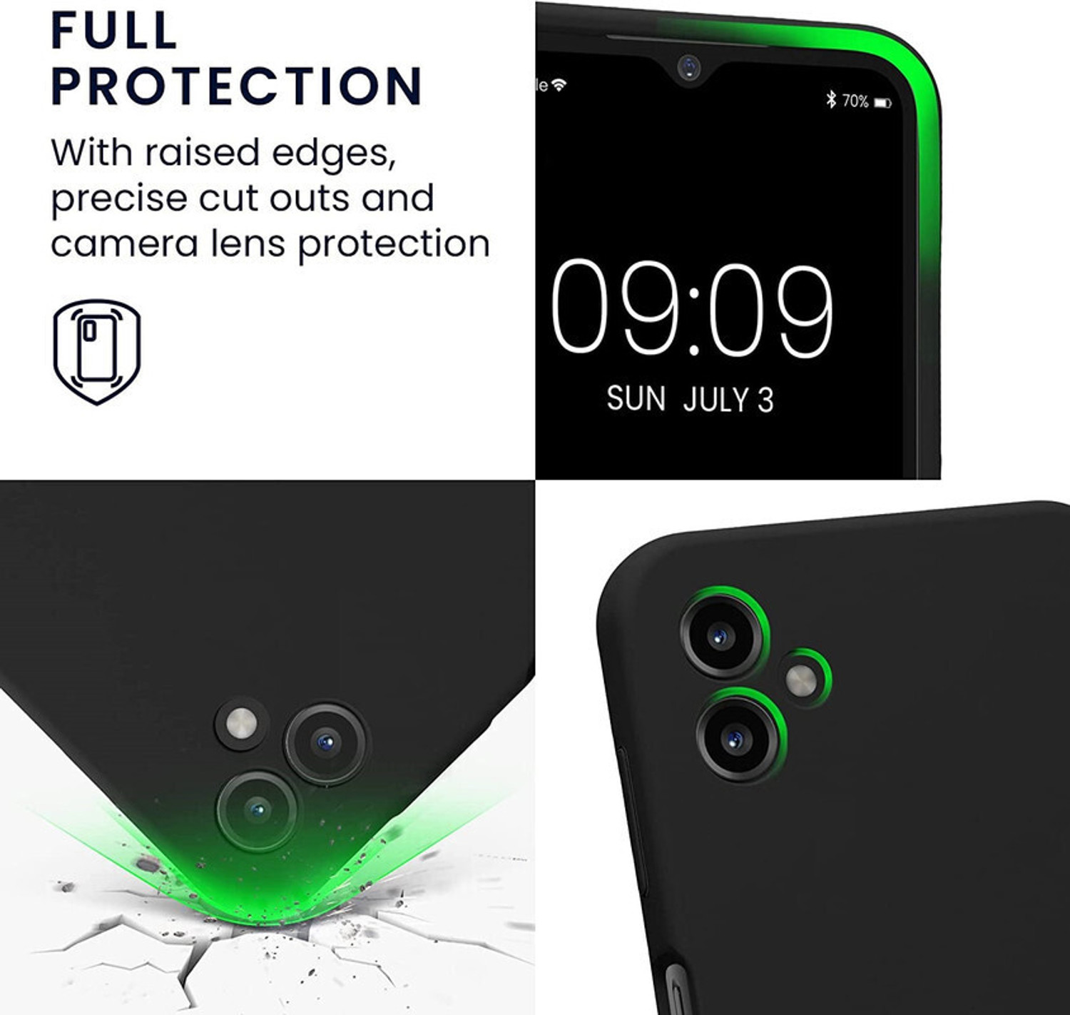 Image of OneLike Back Cover for Samsung Galaxy F14 5G (Black, Shock Proof, Silicon, Pack of: 1)