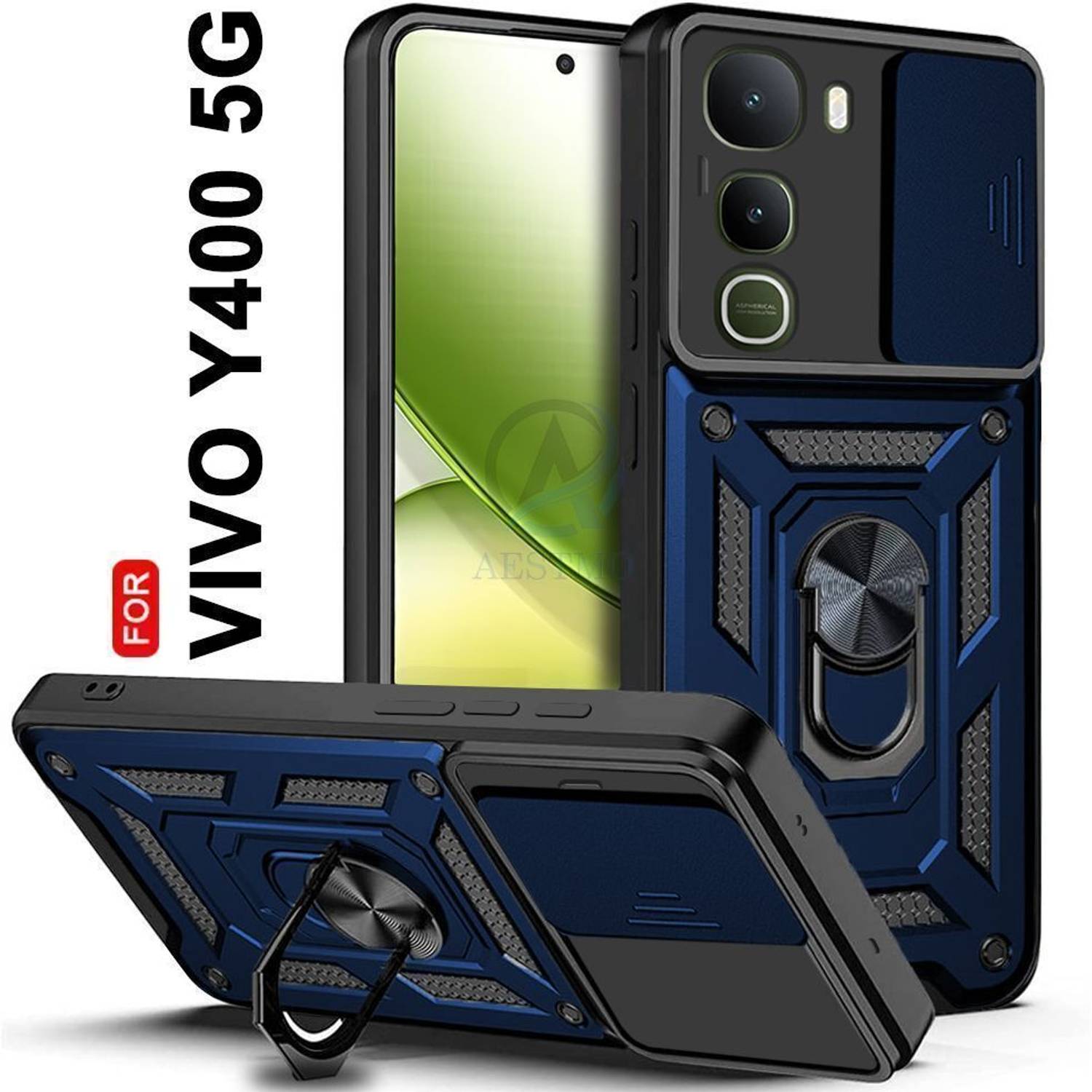 KaseMast Back Cover for vivo Y400 5G (Blue)