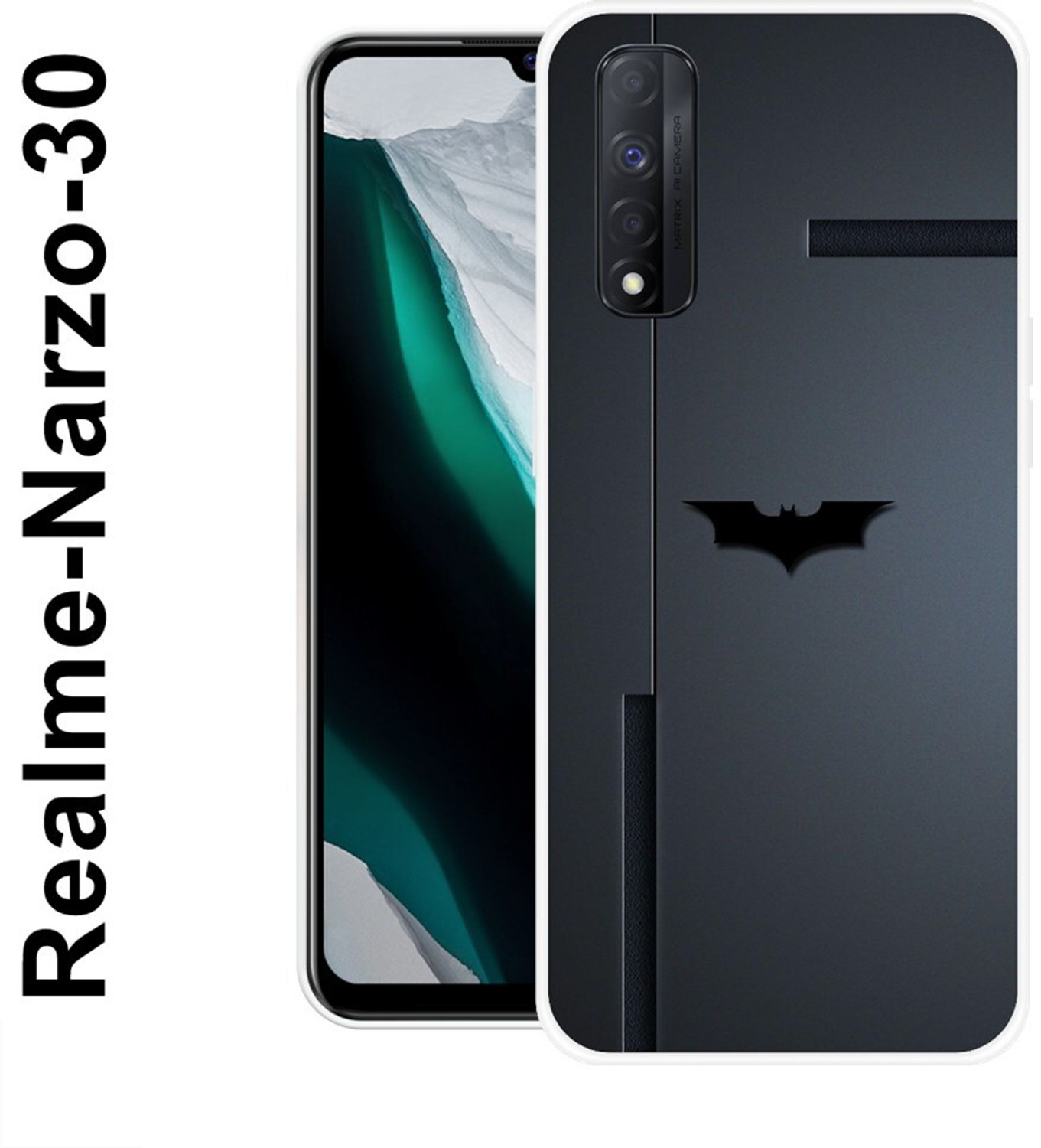 Image of Covertrust Back Cover for Realme Narzo 30, Batman, Dark, Logo, Design ,085