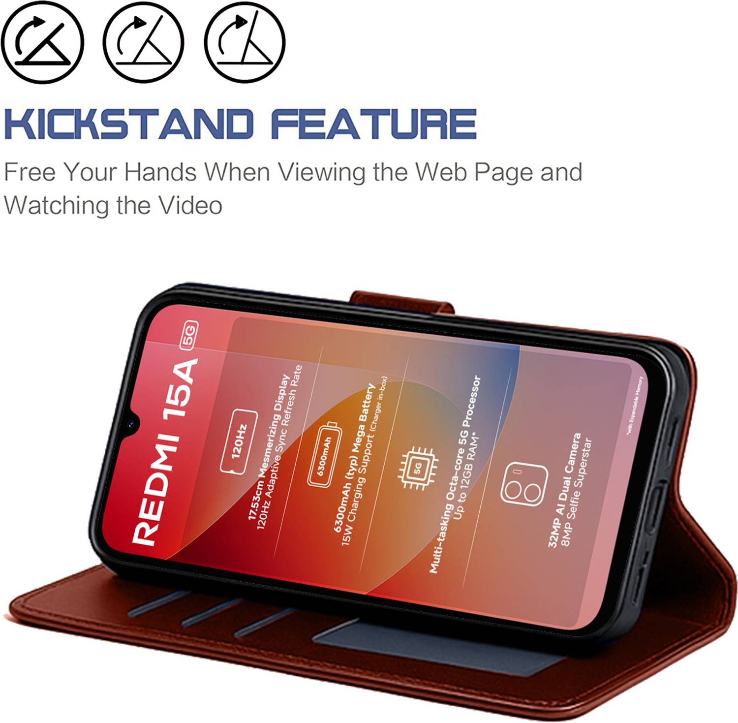 Ascensify Redmi 15A 5G Flip Cover - Image 2