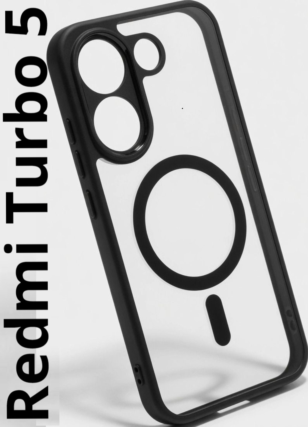 Image of DAMTTE Back Cover for REDMI TURBO 5 (Transparent, Magsafe, Thermoplastic Polyurethane, Pack of: 1)