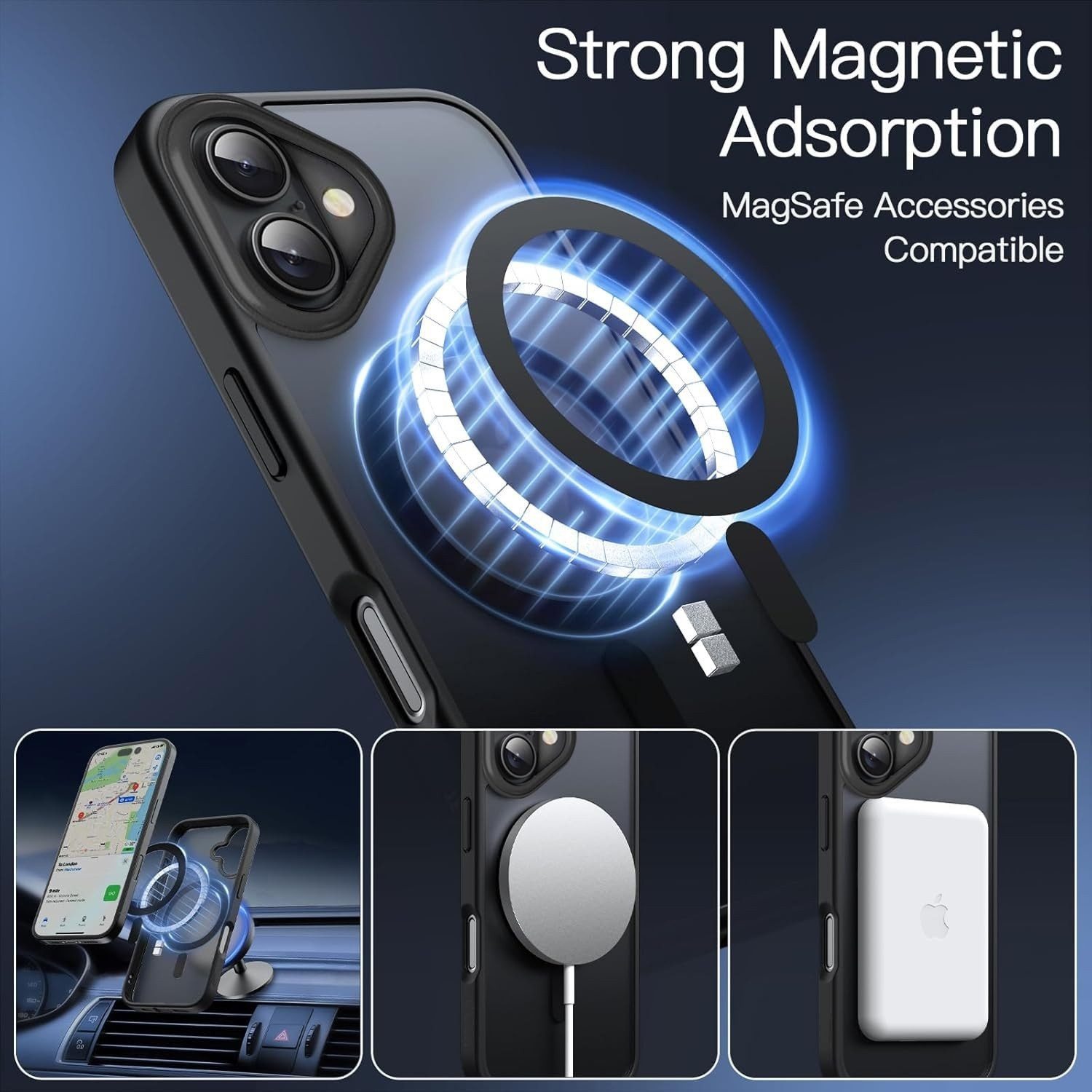 Image of VAPRIF Back Cover for SAMSUNG Galaxy S24 FE 5G, MagSafe Matte Case Translucent Smoke | Magnetic Shockproof Hard