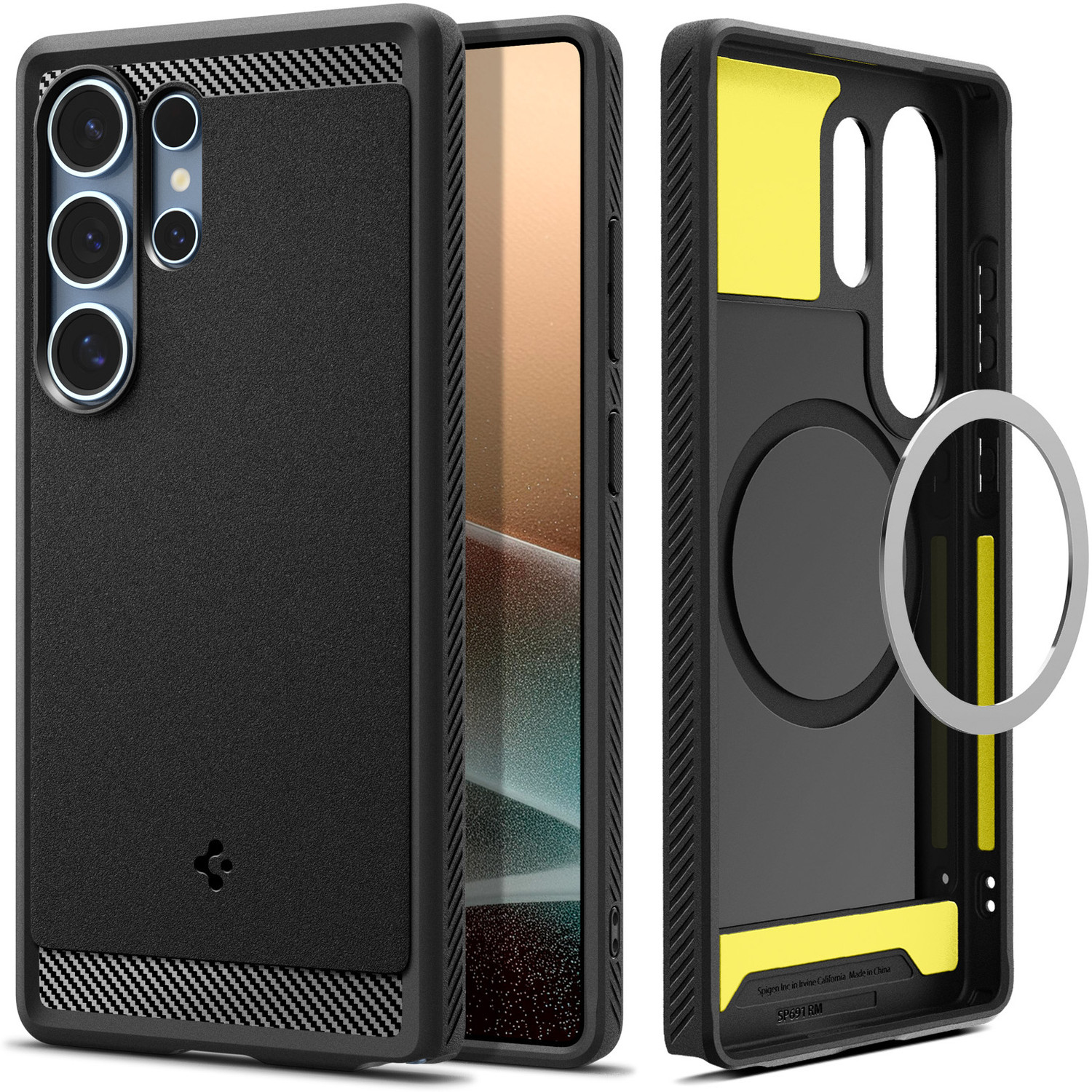 Image of Spigen Rugged Armor MagFit Back Cover for Samsung Galaxy S25 Ultra