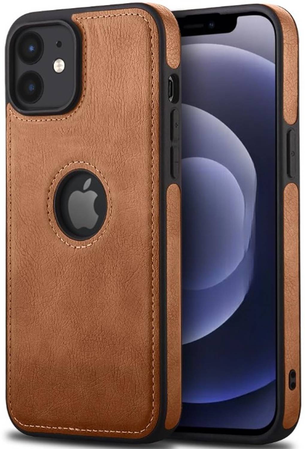 A3sprime Back Cover for Apple iPhone 12 Mini, |Soft TPU Artificial Leather with Built-in Camera Protector Case|