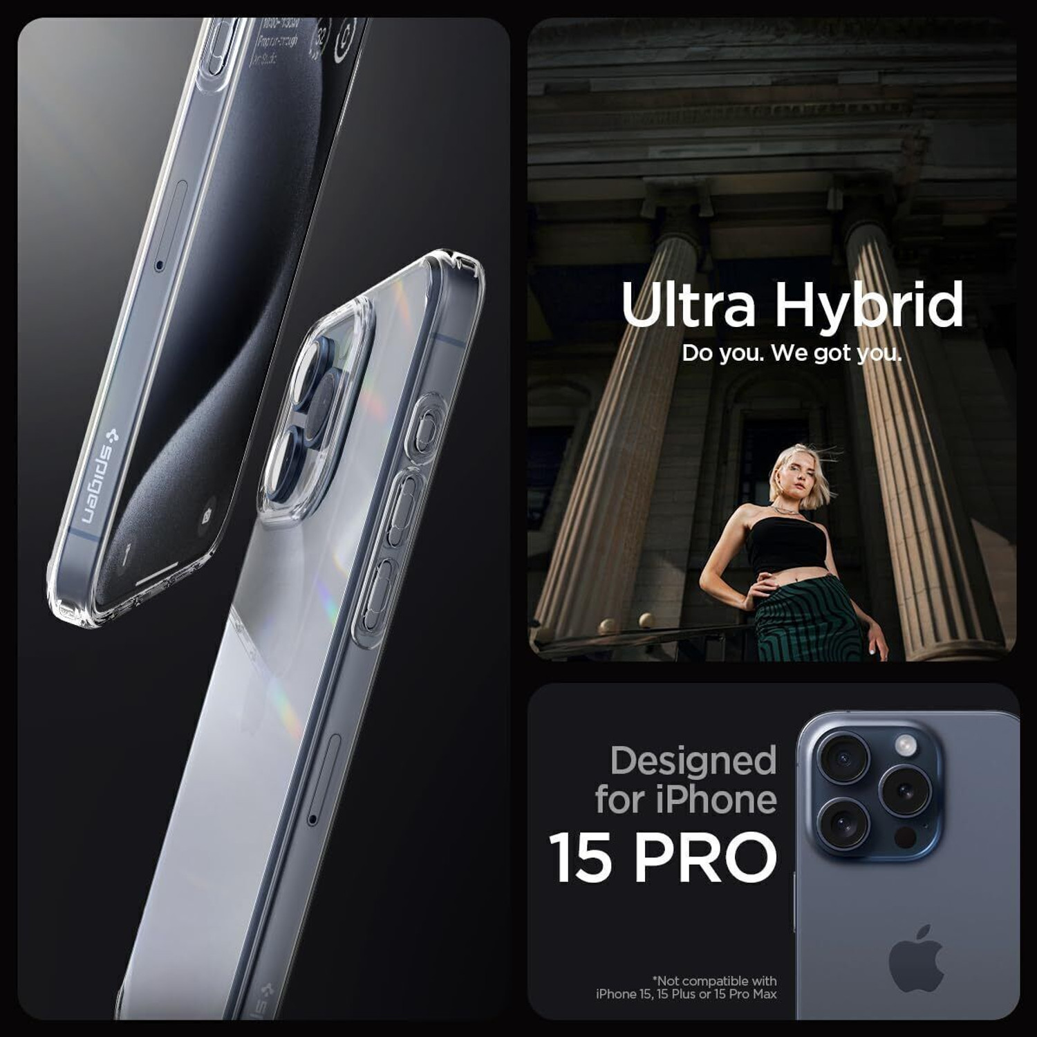 Image of Spigen Ultra Hybrid Back Cover for Apple iPhone 15 Pro