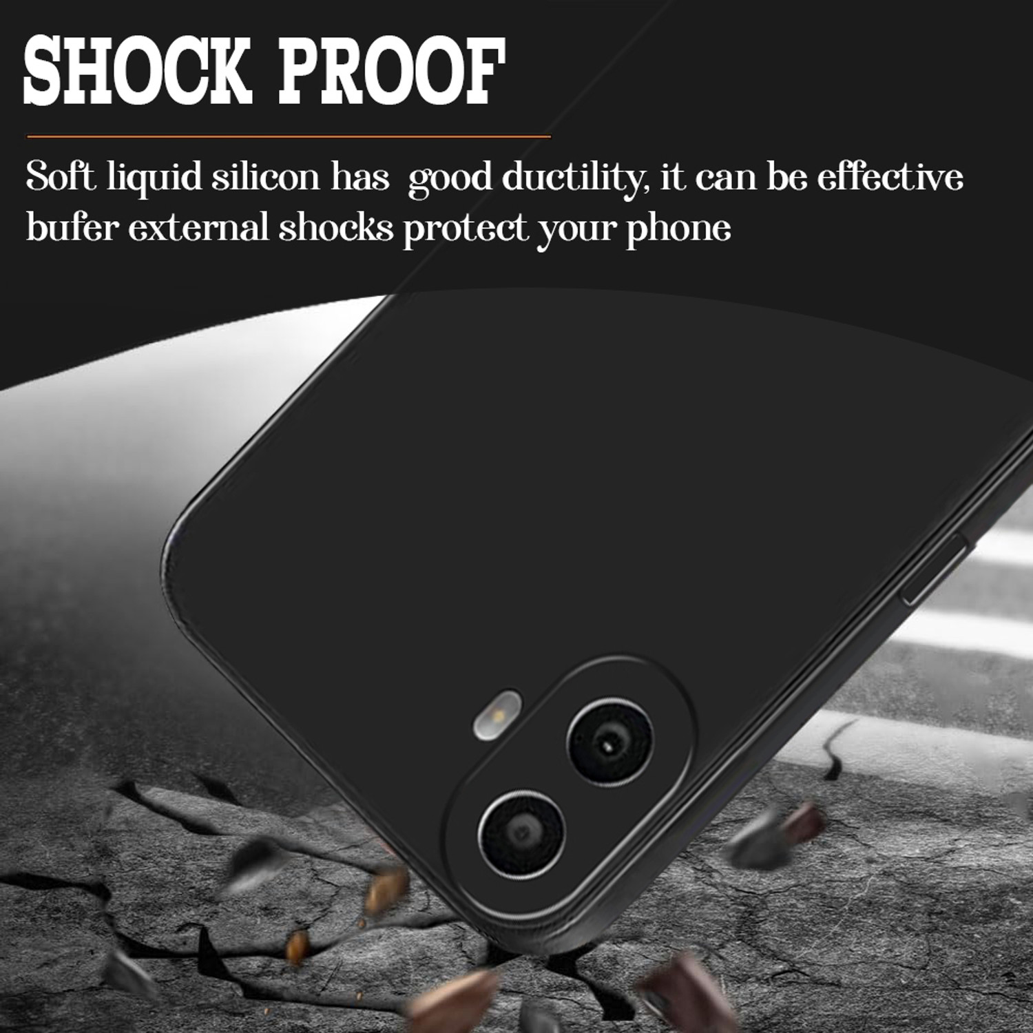 Image of Casotec Back Cover for CMF by Nothing Phone 1 (5G) (Black, Silicon, Pack of: 1)