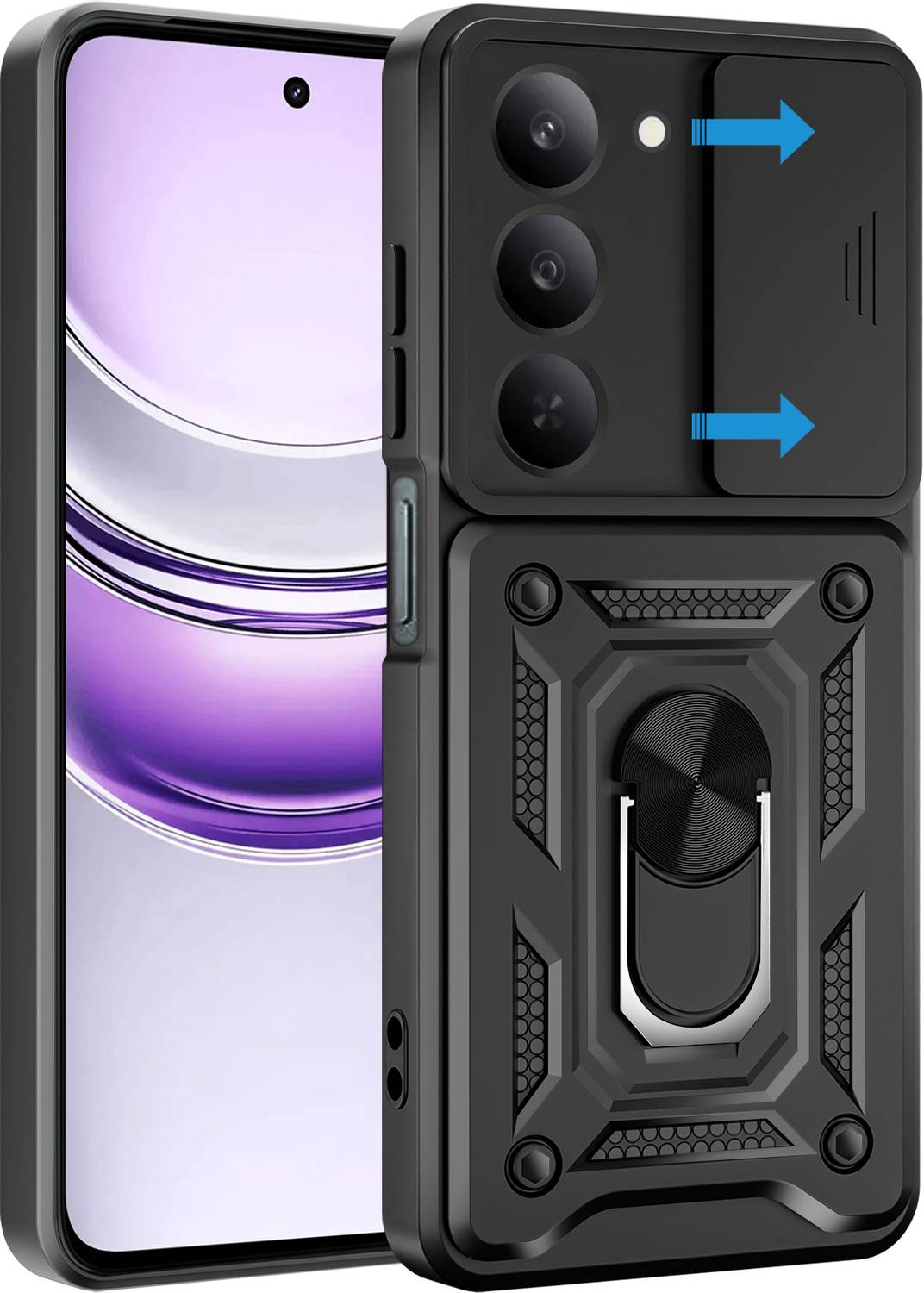 Artistque Back Cover for Realme 14x 5G Black - Image 1