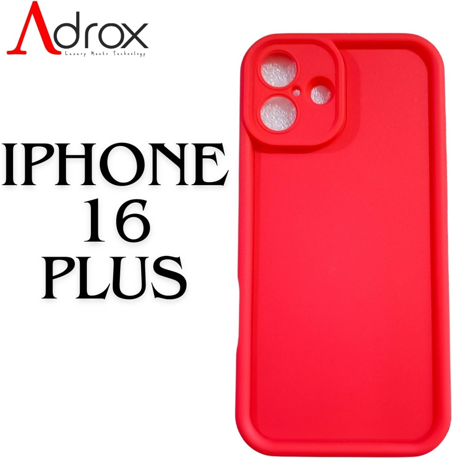 adrox Back Cover for iPhone 16 Plus Soft Silicone Cover Camera Protection, Scratch Proof, Shock Protection