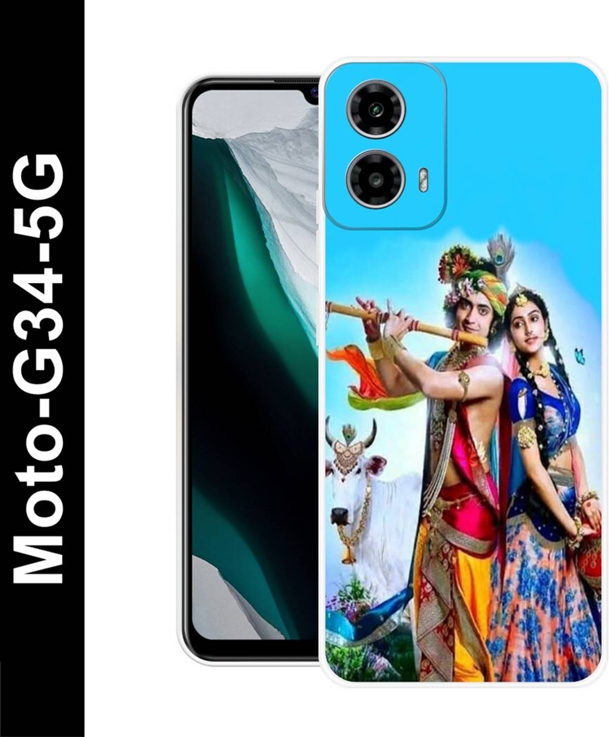 Bluvver Back Cover for MOTOROLA G34 5G, Moto G34 5G Radha Krishna back cover