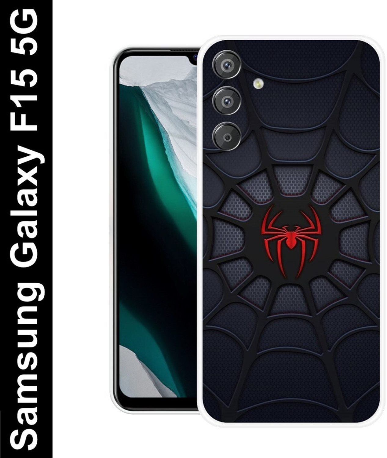 Image of COVERBAK Back Cover for Samsung Galaxy F15 5G, Samsung F15 5G, SPIDER,SPIDERMAN,BLACK