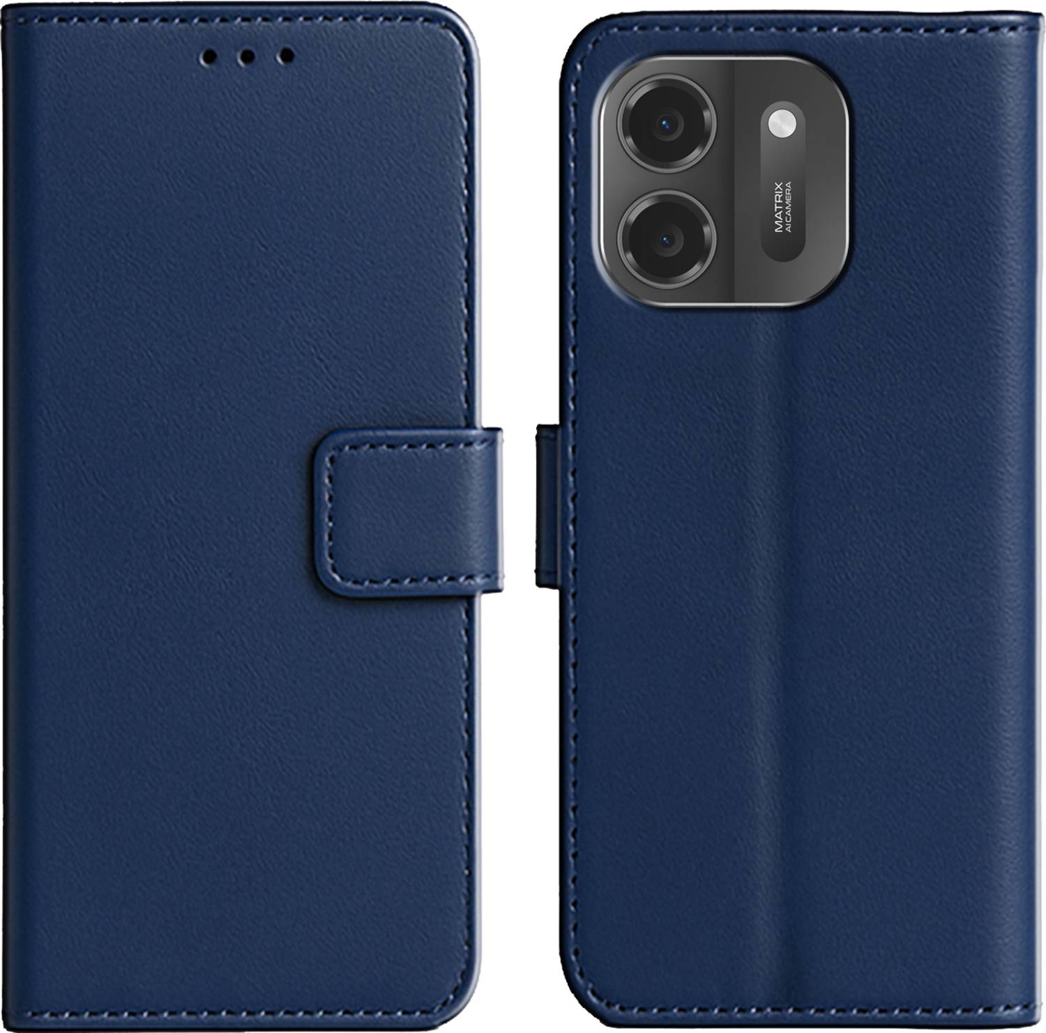 Ascensify Back Cover for Ai+ Pulse 2 Premium PU Leather Flip Cover with Card Slots & Stand Feature