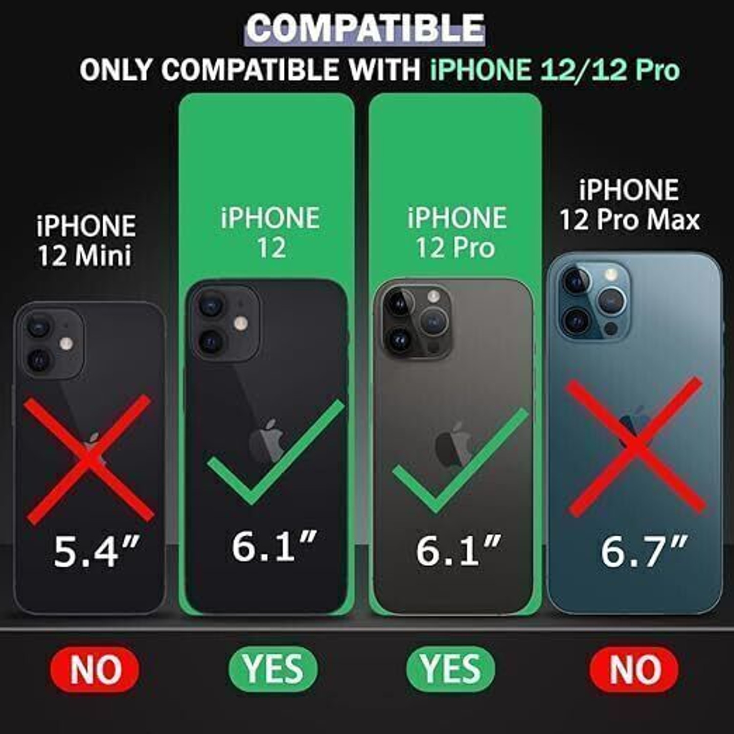 Image of CASEVIBE Back Cover for Apple Iphone 12 / 12 pro Transparent Magsafe Mobile Back Cover