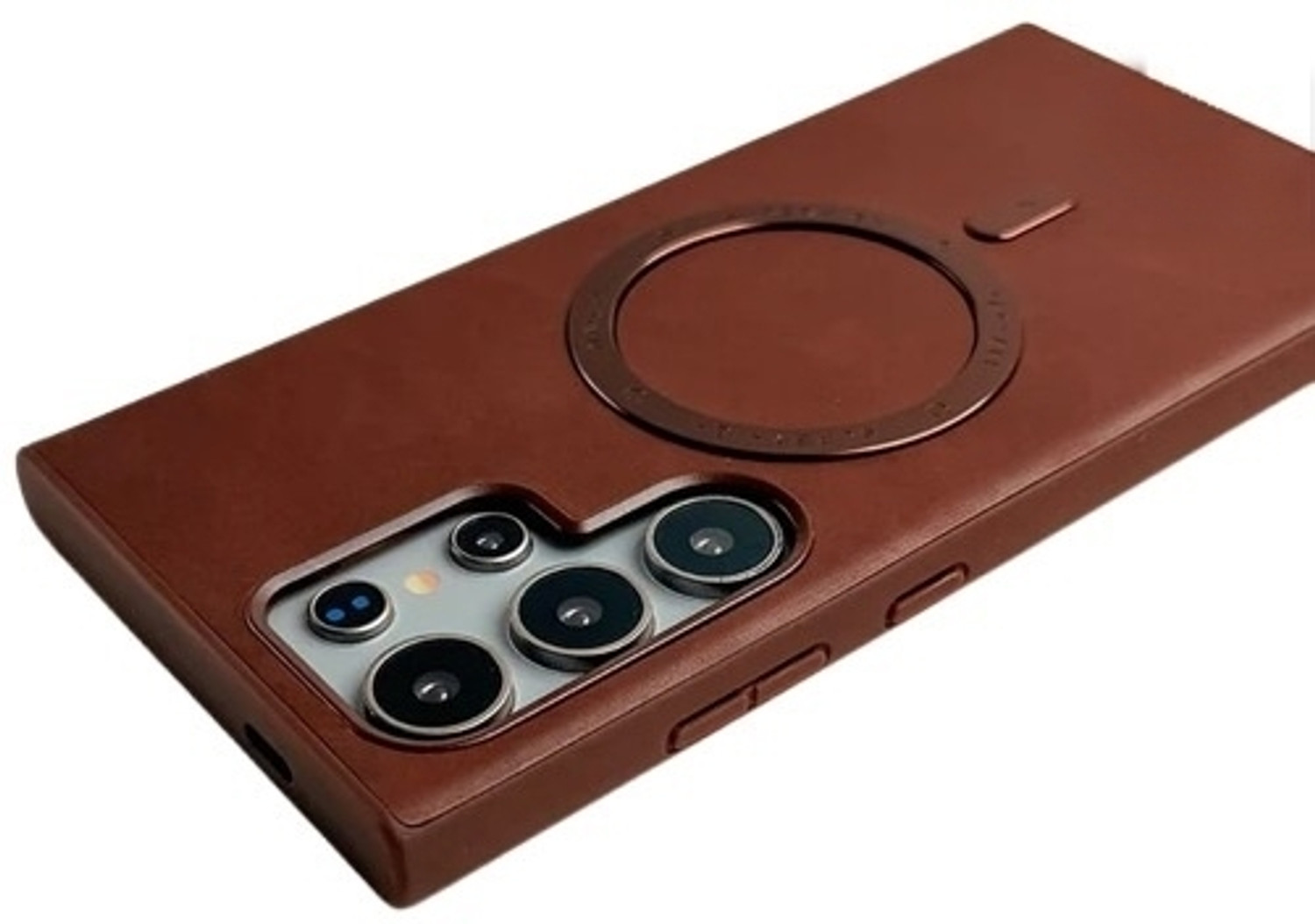 Image of VURIOZZ Back Cover for Samsung Galaxy S26 Ultra Magfit Tronzo Premium PU Leather Metal Magnetic Lock Ring Case