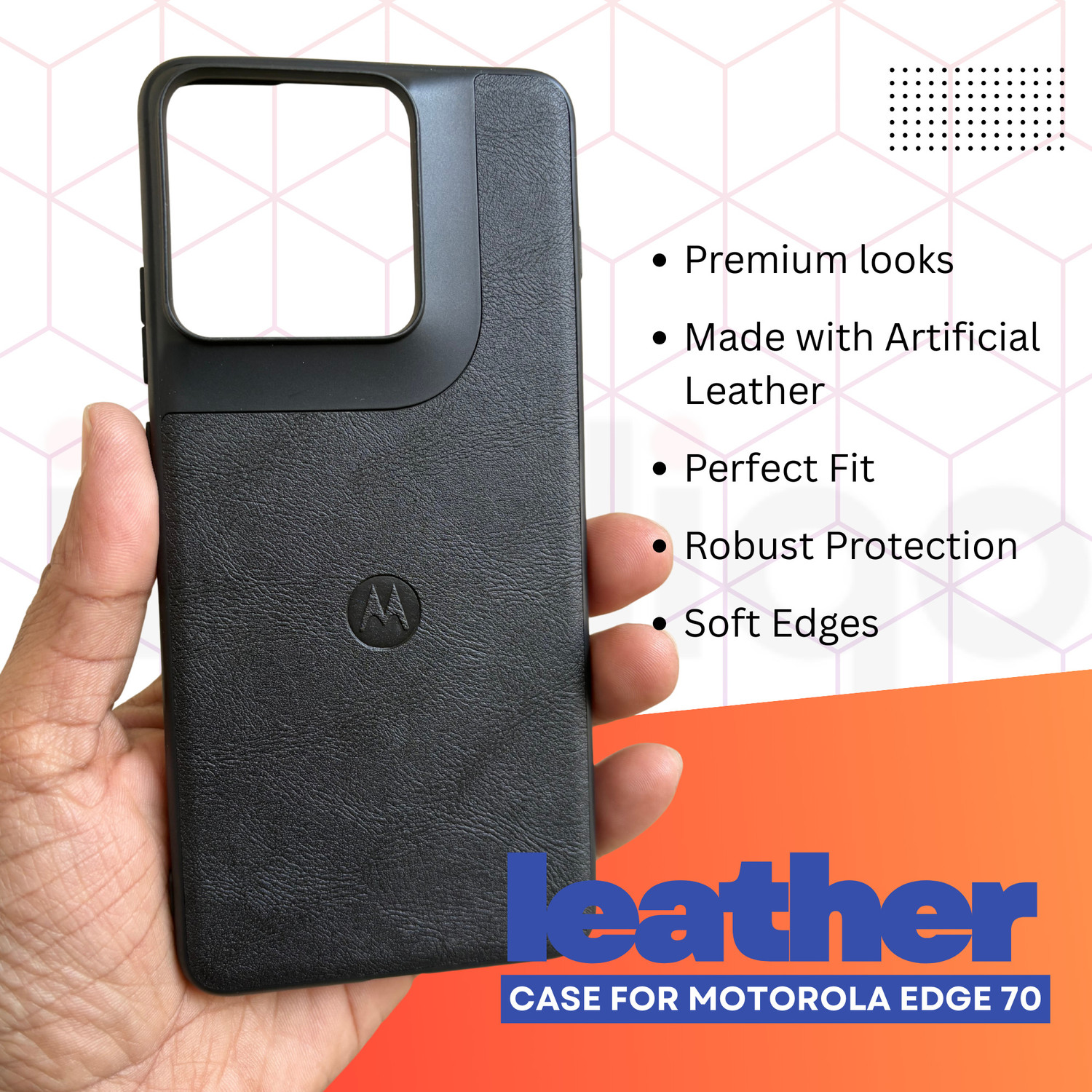 Image of inteliqo Back Cover for Motorola Edge 70 5G, (Leather Case)
