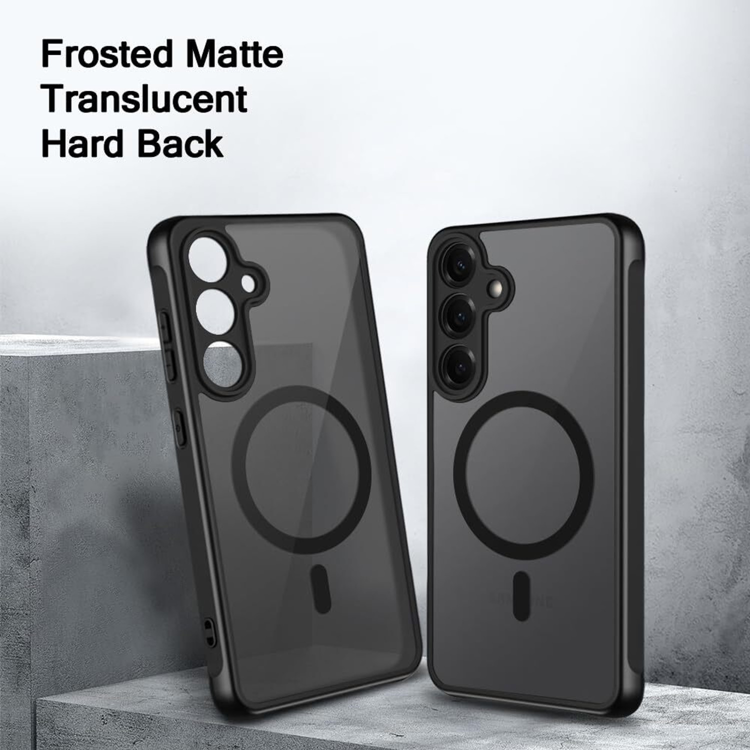 Image of VAPRIF Back Cover for SAMSUNG Galaxy S24 FE 5G, MagSafe Matte Case Translucent Smoke | Magnetic Shockproof Hard