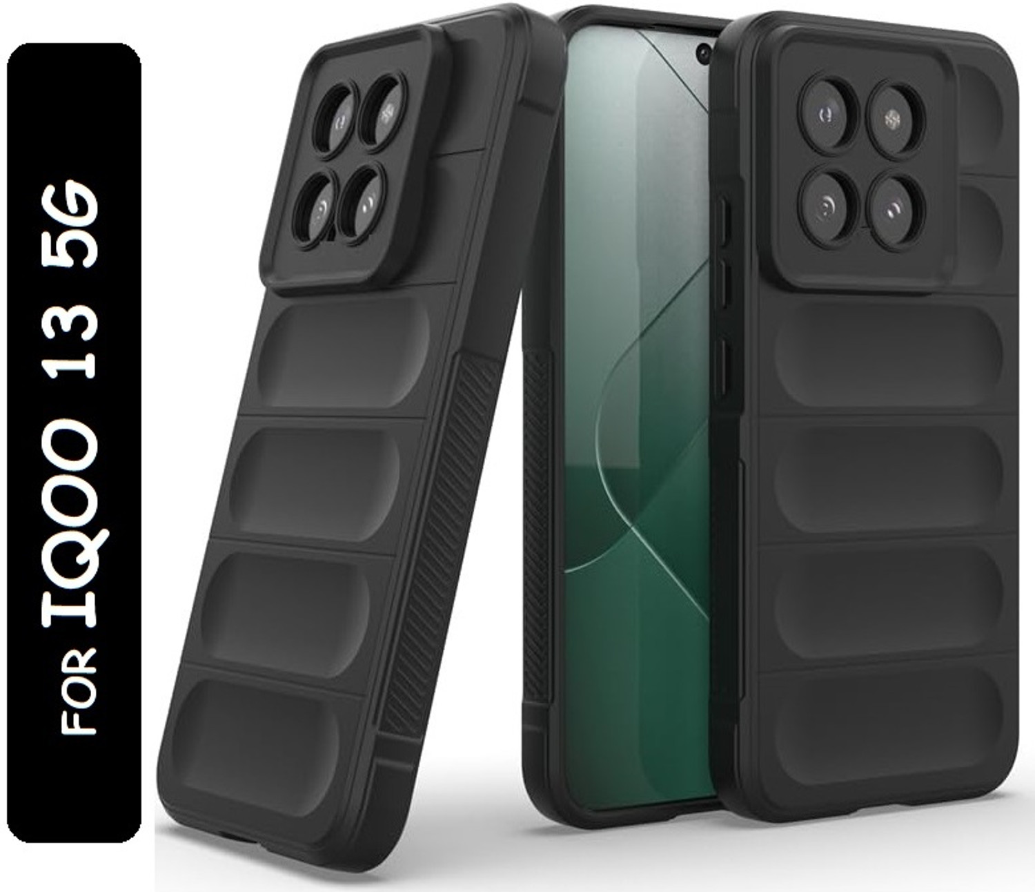 Image of Flipkart SmartBuy Back Cover for iQOO 13 5G (Black, Matte Finish, Silicon, Pack of: 1)