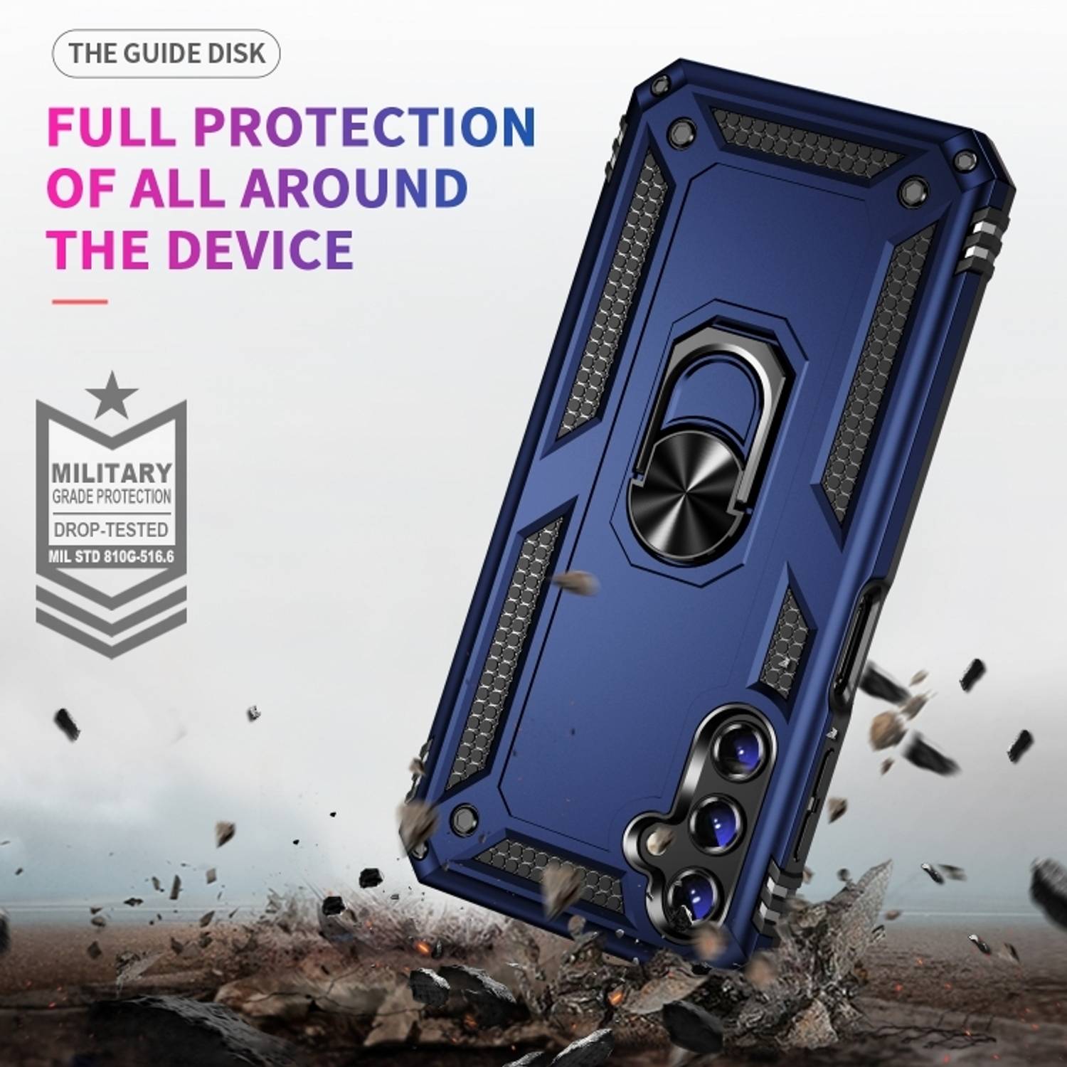 RUNICHA Back Cover for Samsung Galaxy A54 5G Blue - Image 4